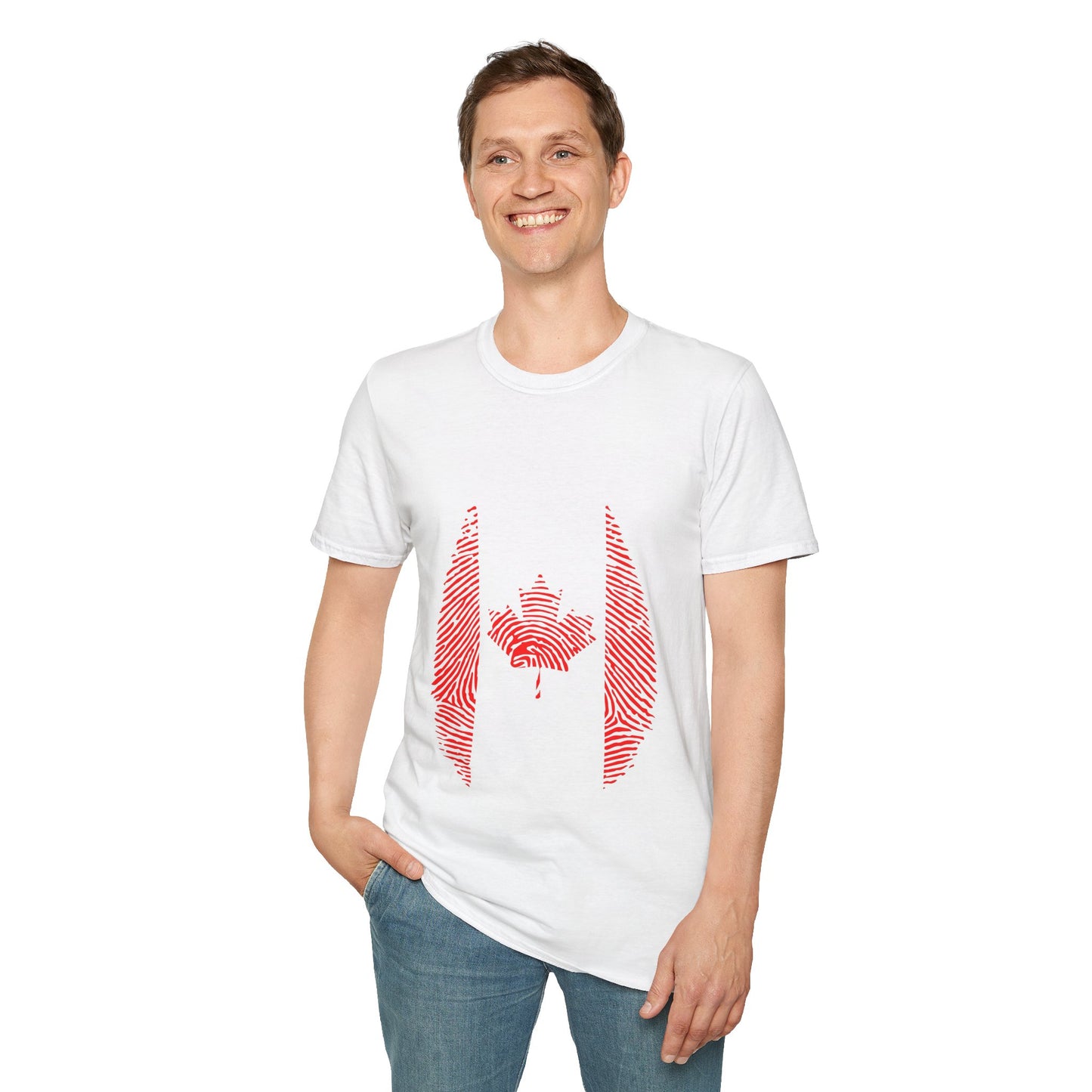 CANADA Fingerprint flag Soccer World Cup Fan T-Shirt (MEN)