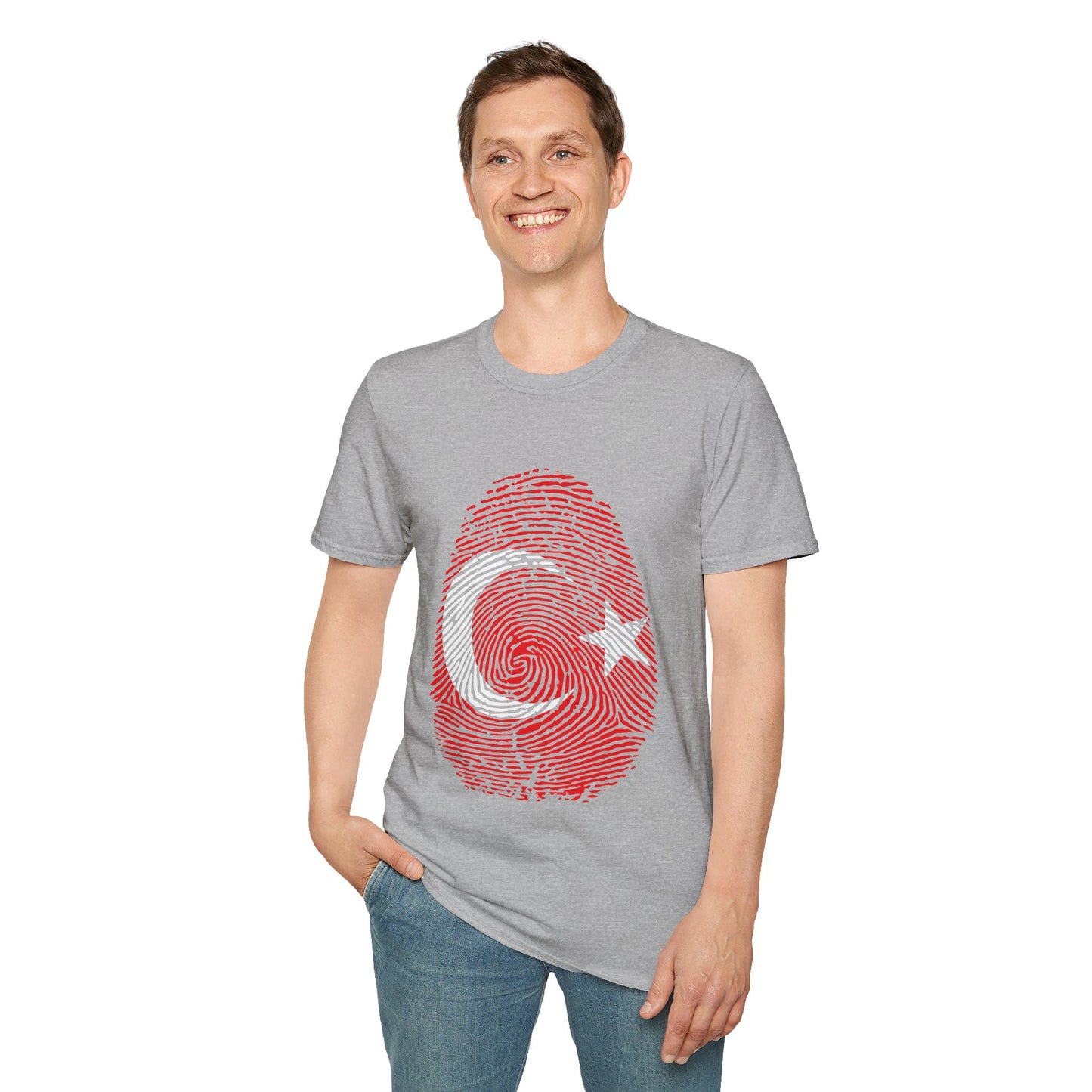 TURKIYE Fingerprint flag Soccer World Cup Fan T-Shirt (MEN)