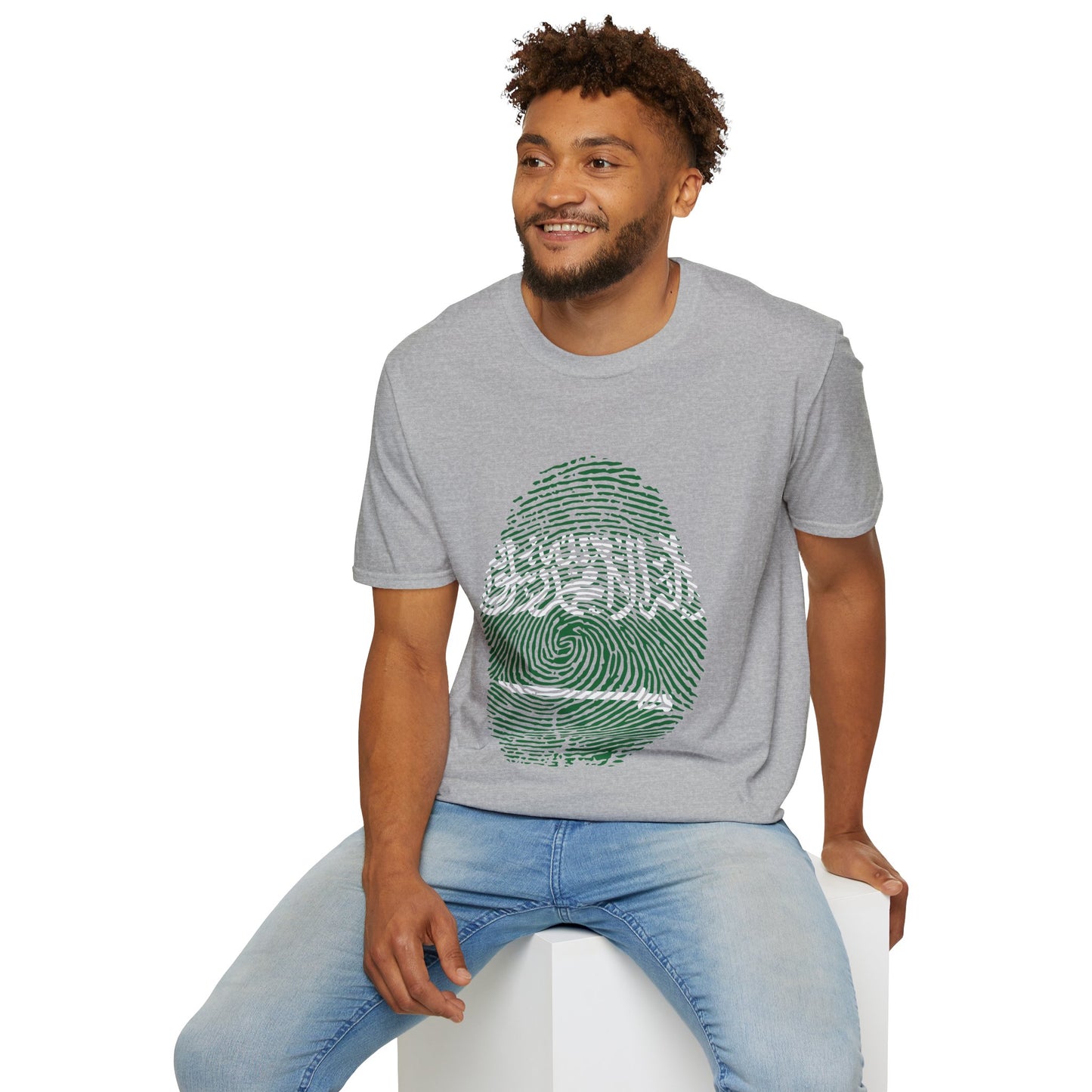 SAUDI ARABIA Fingerprint flag Soccer World Cup Fan T-Shirt (MEN)