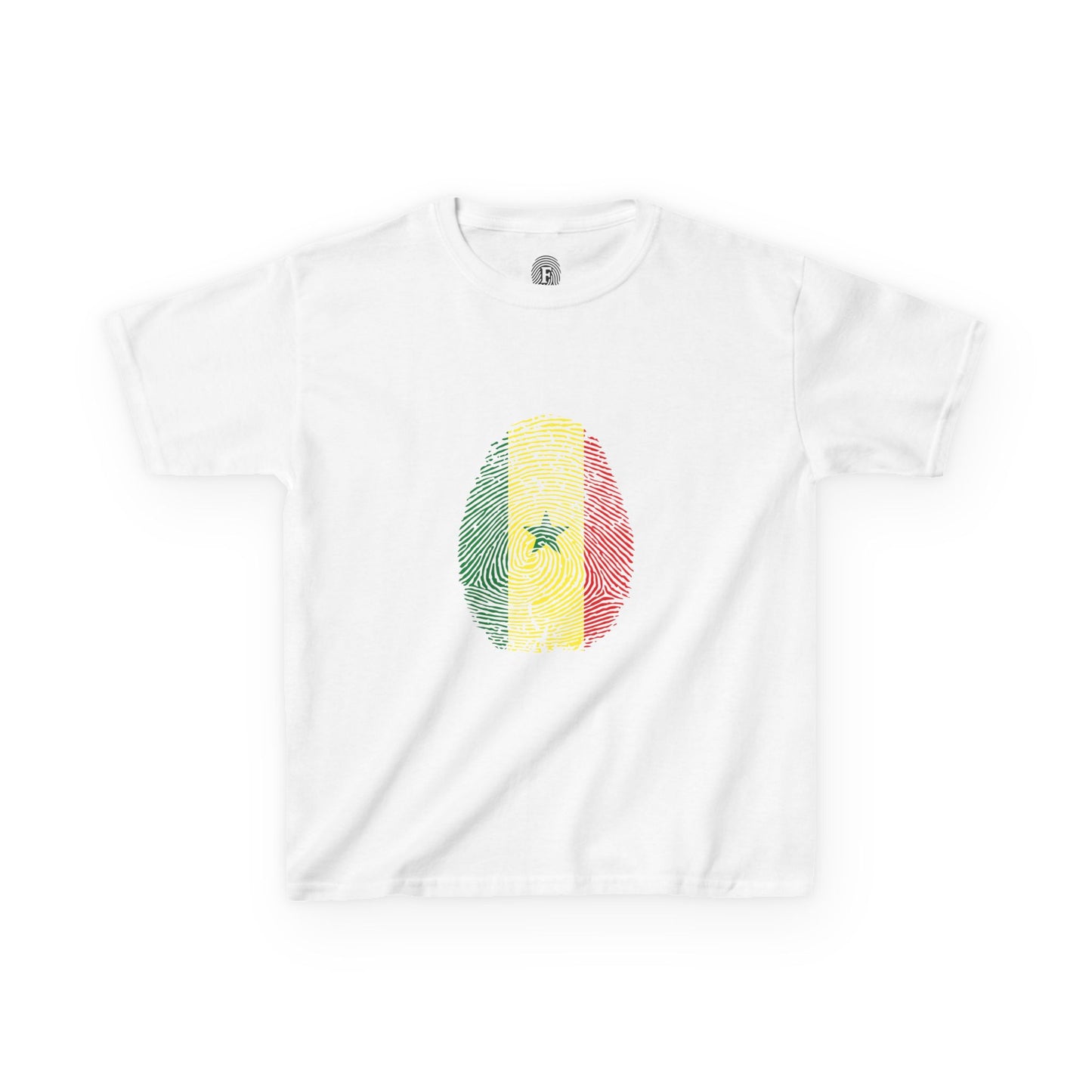 SENEGAL Fingerprint flag Soccer World Cup Fan T-Shirt (KIDS - UNISEX)