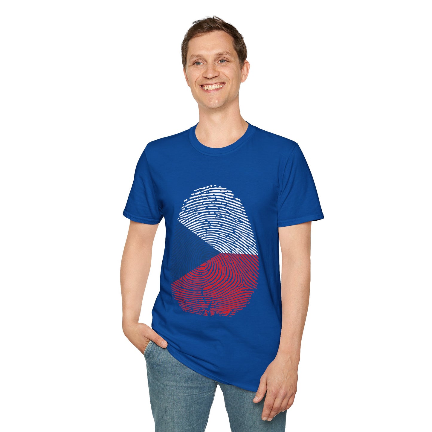 CZECHIA Fingerprint flag Soccer World Cup Fan T-Shirt (MEN)