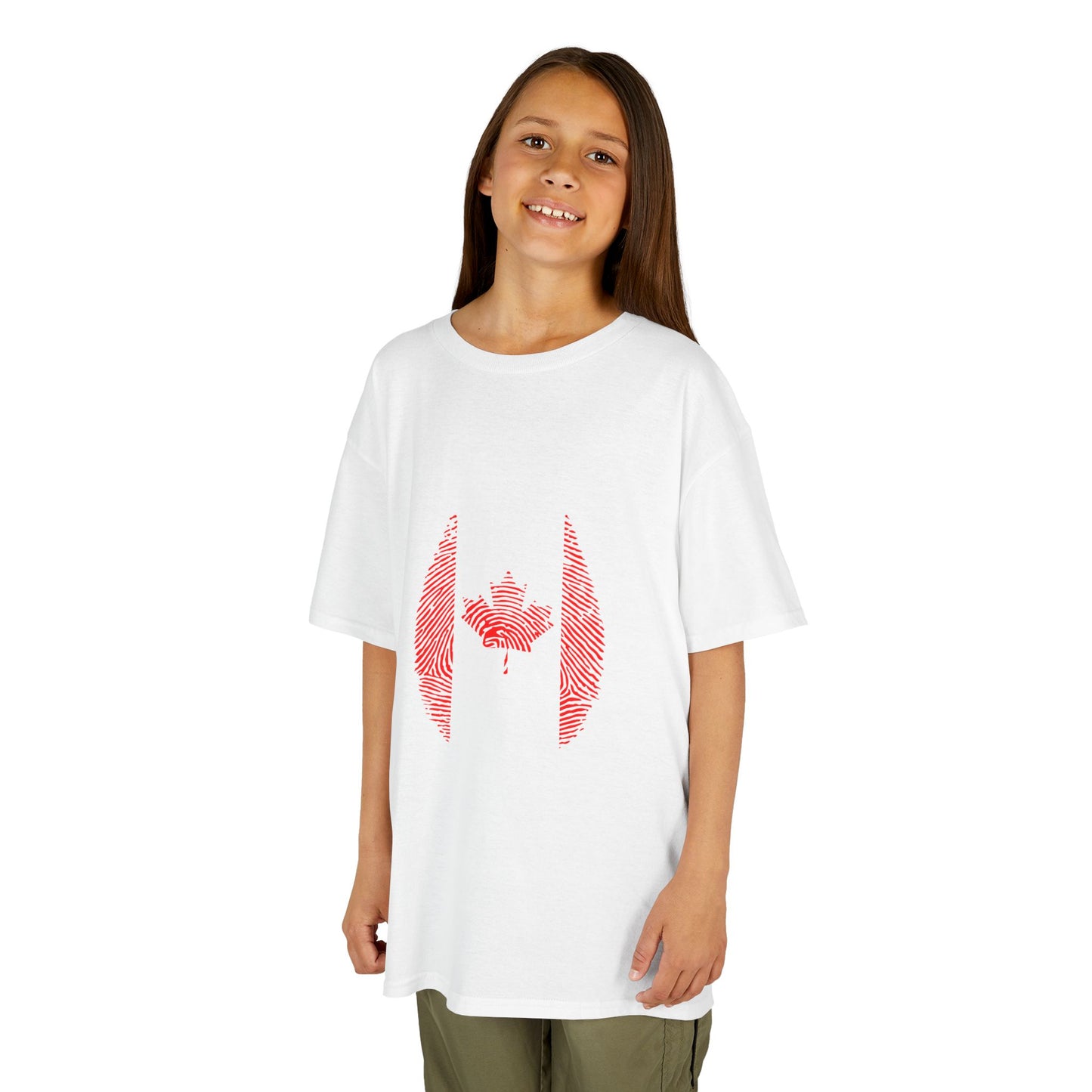 CANADA Fingerprint flag Soccer World Cup Fan T-Shirt (KIDS - UNISEX)