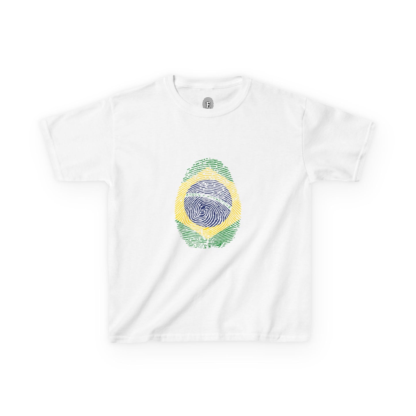 BRAZIL Fingerprint flag Soccer World Cup Fan T-Shirt (KIDS - UNISEX)