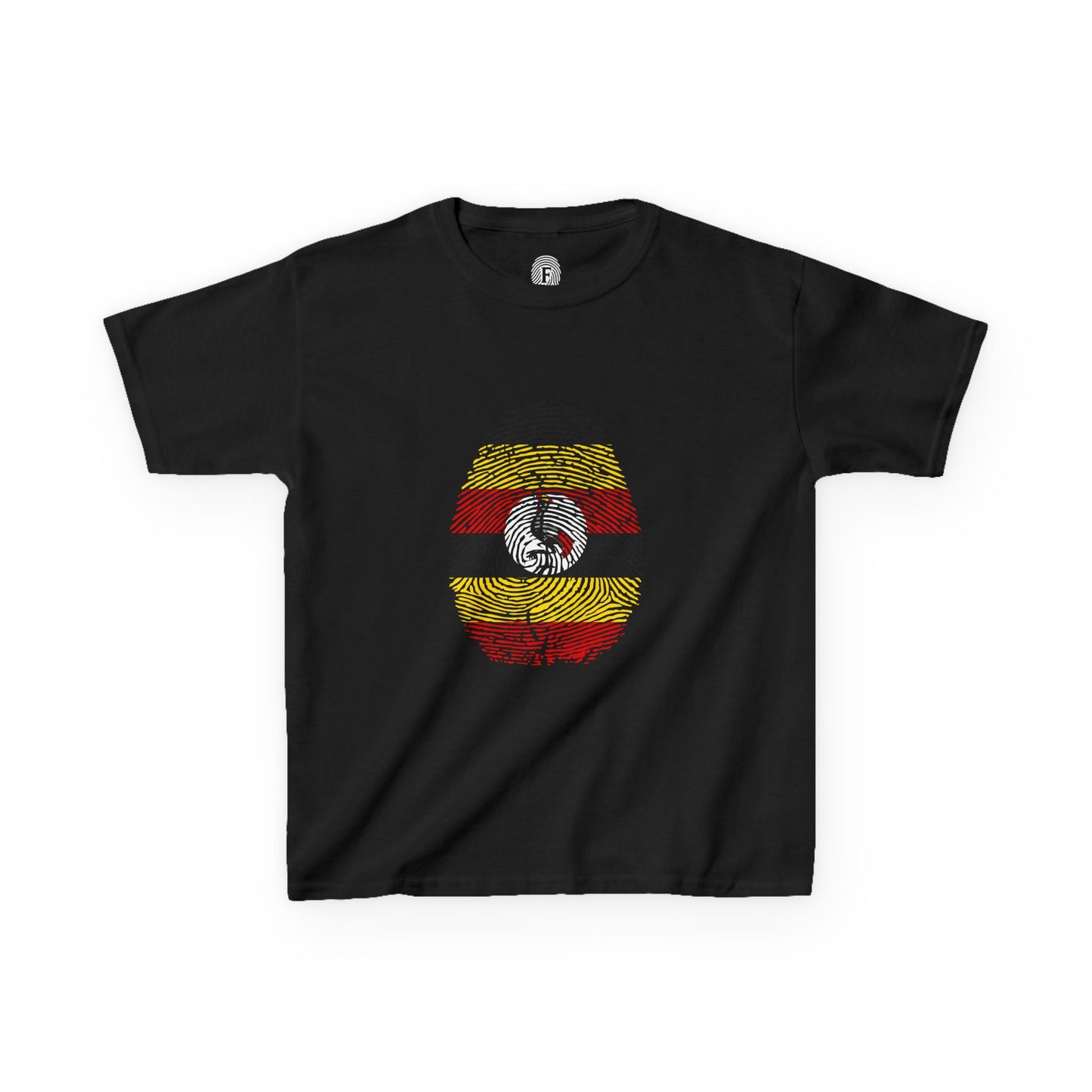 UGANDA Fingerprint flag Soccer World Cup Fan T-Shirt (KIDS - UNISEX)