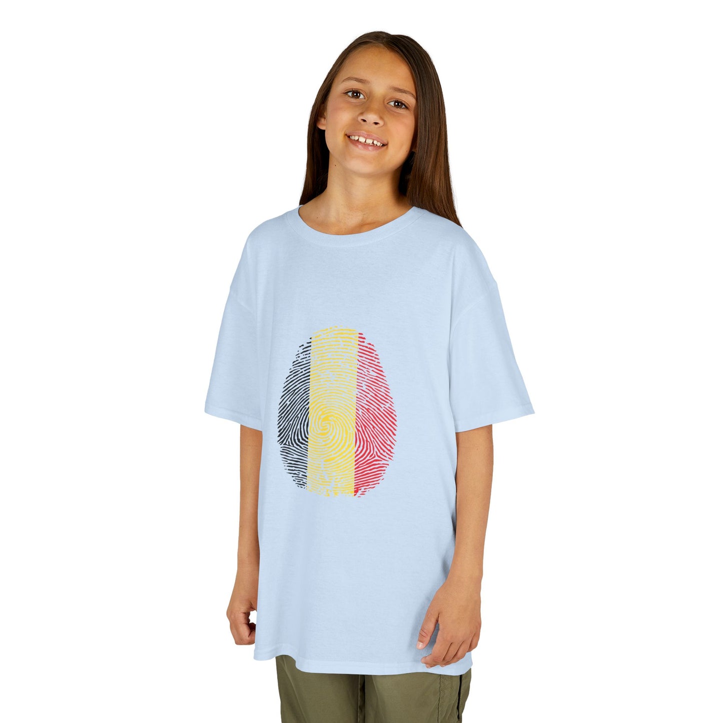 BELGIUM Fingerprint flag Soccer World Cup Fan T-Shirt (KIDS - UNISEX)