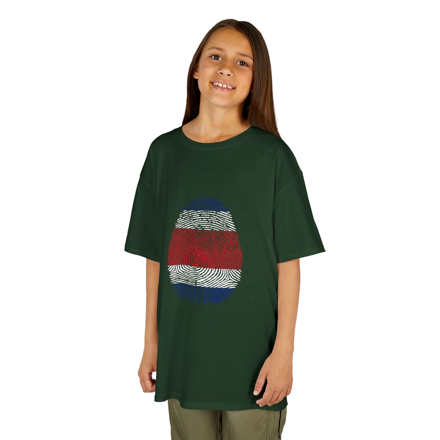 COSTA RICA Fingerprint flag Soccer World Cup Fan T-Shirt (KIDS - UNISEX)