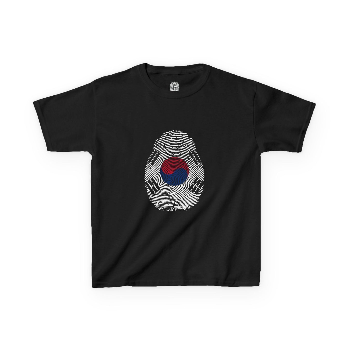 SOUTH KOREA Fingerprint flag Soccer World Cup Fan T-Shirt (KIDS - UNISEX)