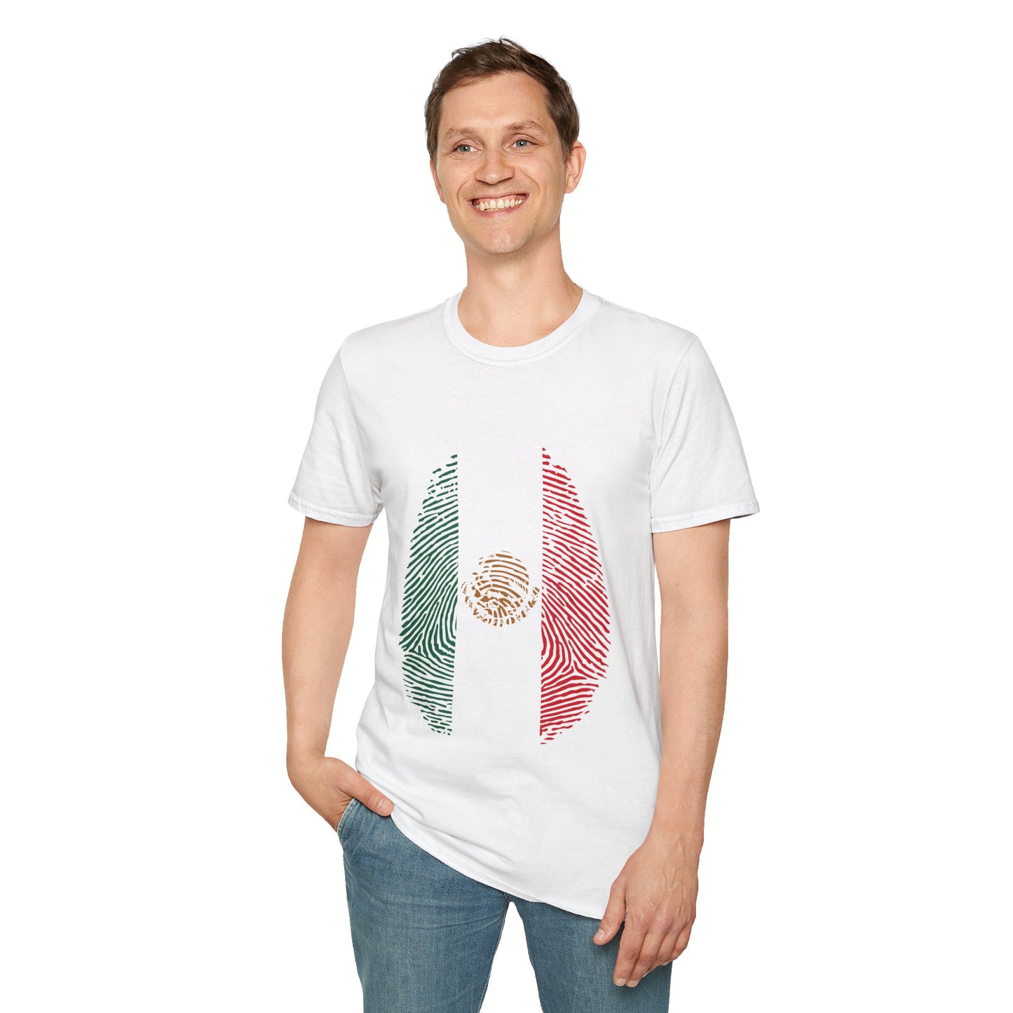 MEXICO Fingerprint flag Soccer World Cup Fan T-Shirt (MEN)
