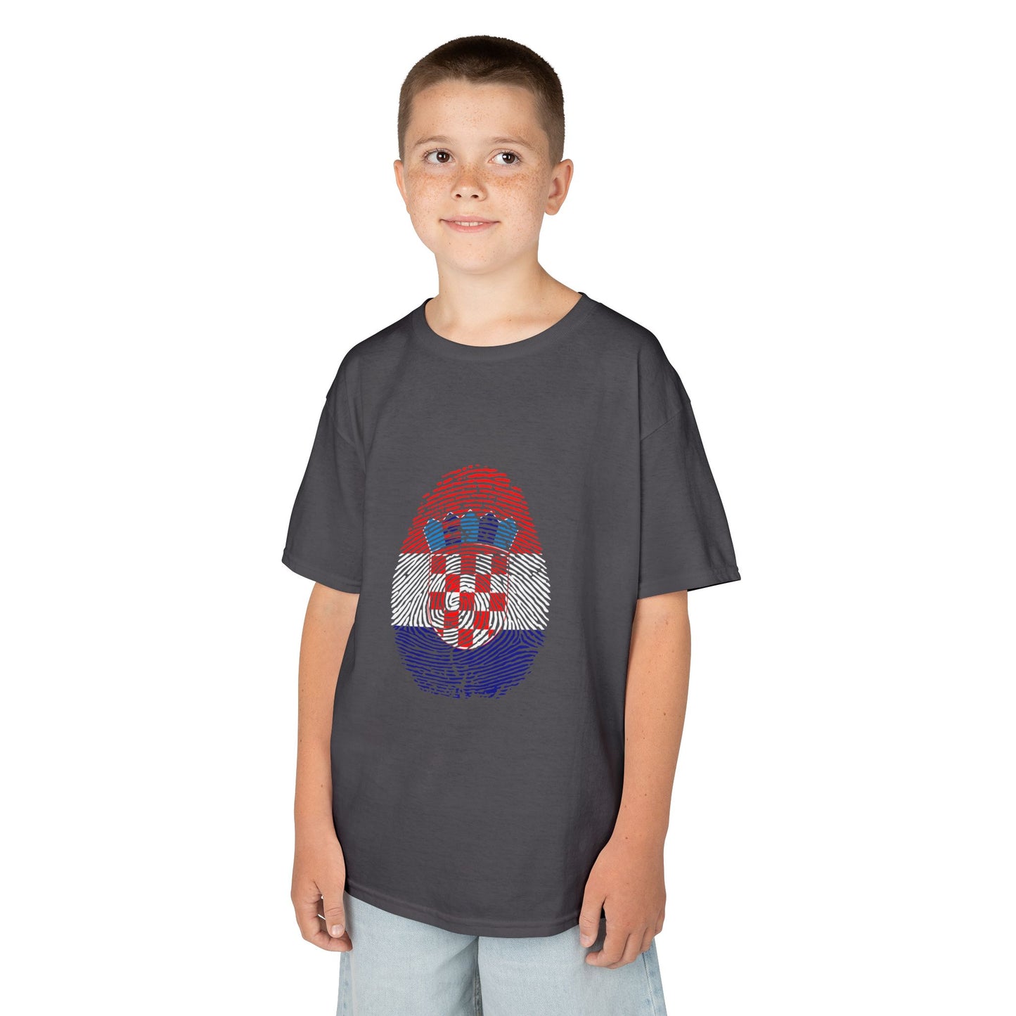 CROATIA Fingerprint flag Soccer World Cup Fan T-Shirt (KIDS - UNISEX)
