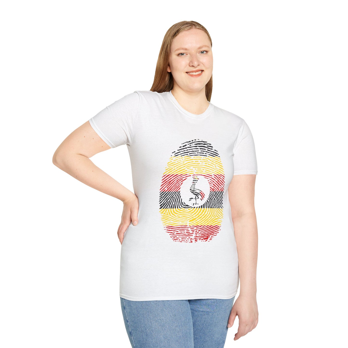 UGANDA Fingerprint flag Soccer World Cup Fan T-Shirt (WOMEN)