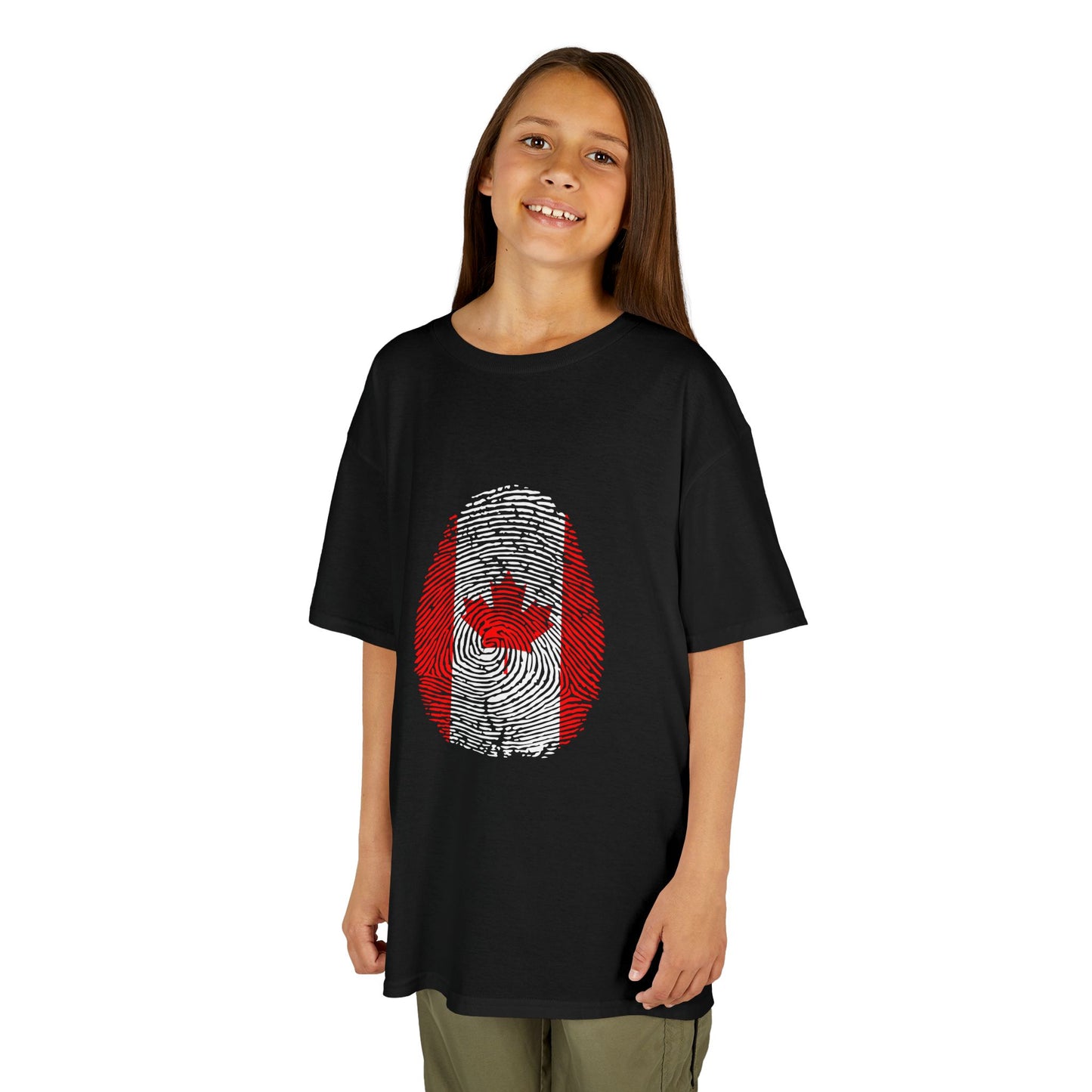CANADA Fingerprint flag Soccer World Cup Fan T-Shirt (KIDS - UNISEX)