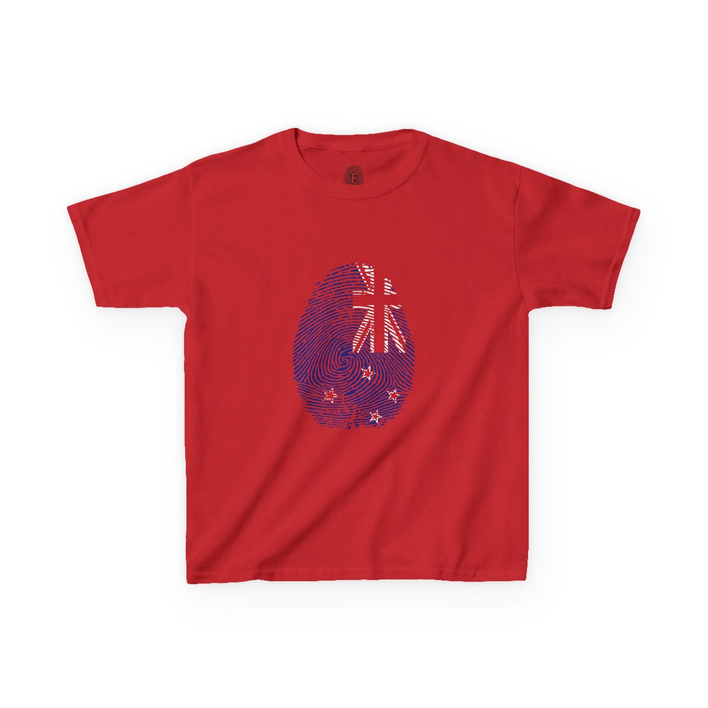 NEW ZEALAND Fingerprint flag Soccer World Cup Fan T-Shirt (KIDS - UNISEX)