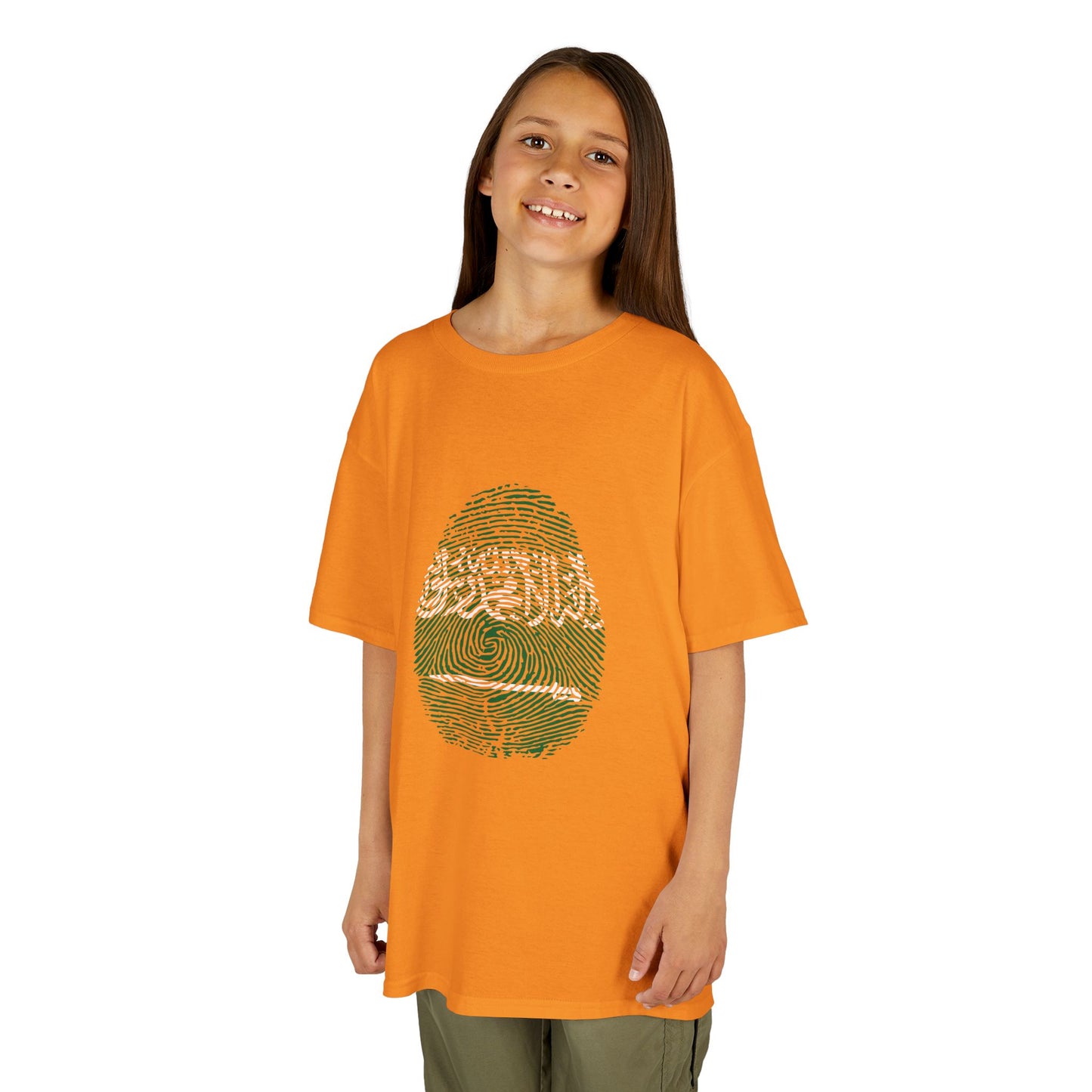 SAUDI ARABIA Fingerprint flag Soccer World Cup Fan T-Shirt (KIDS - UNISEX)