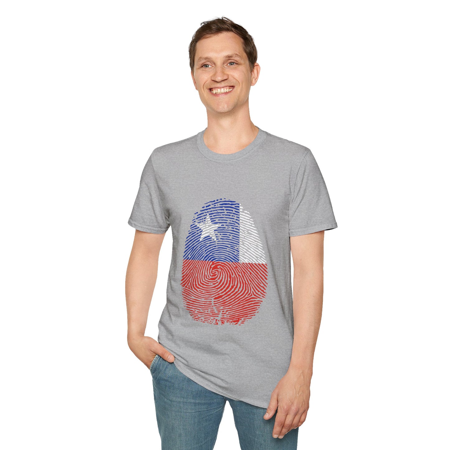 CHILE Fingerprint flag Soccer World Cup Fan T-Shirt (MEN)
