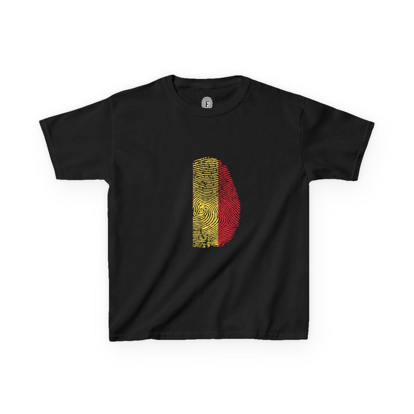 BELGIUM Fingerprint flag Soccer World Cup Fan T-Shirt (KIDS - UNISEX)