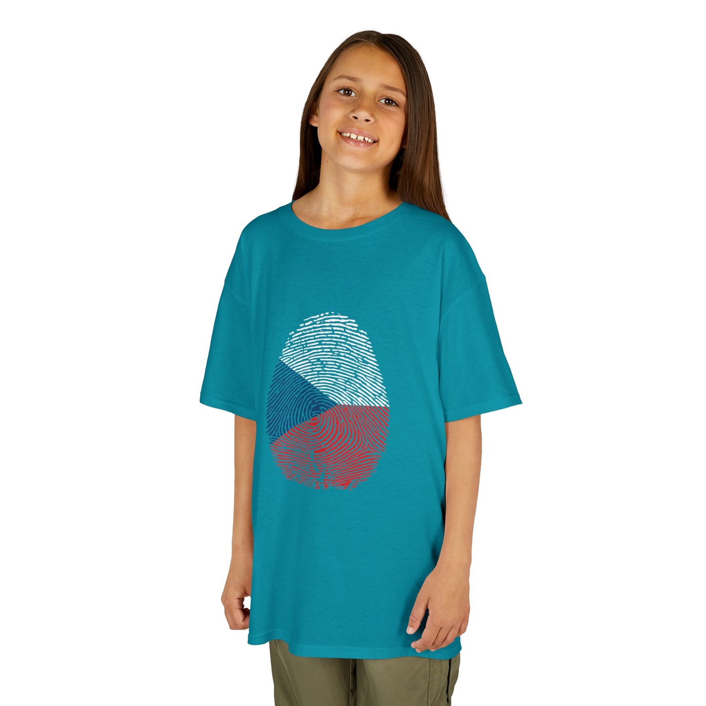 CZECHIA Fingerprint flag Soccer World Cup Fan T-Shirt (KIDS - UNISEX)
