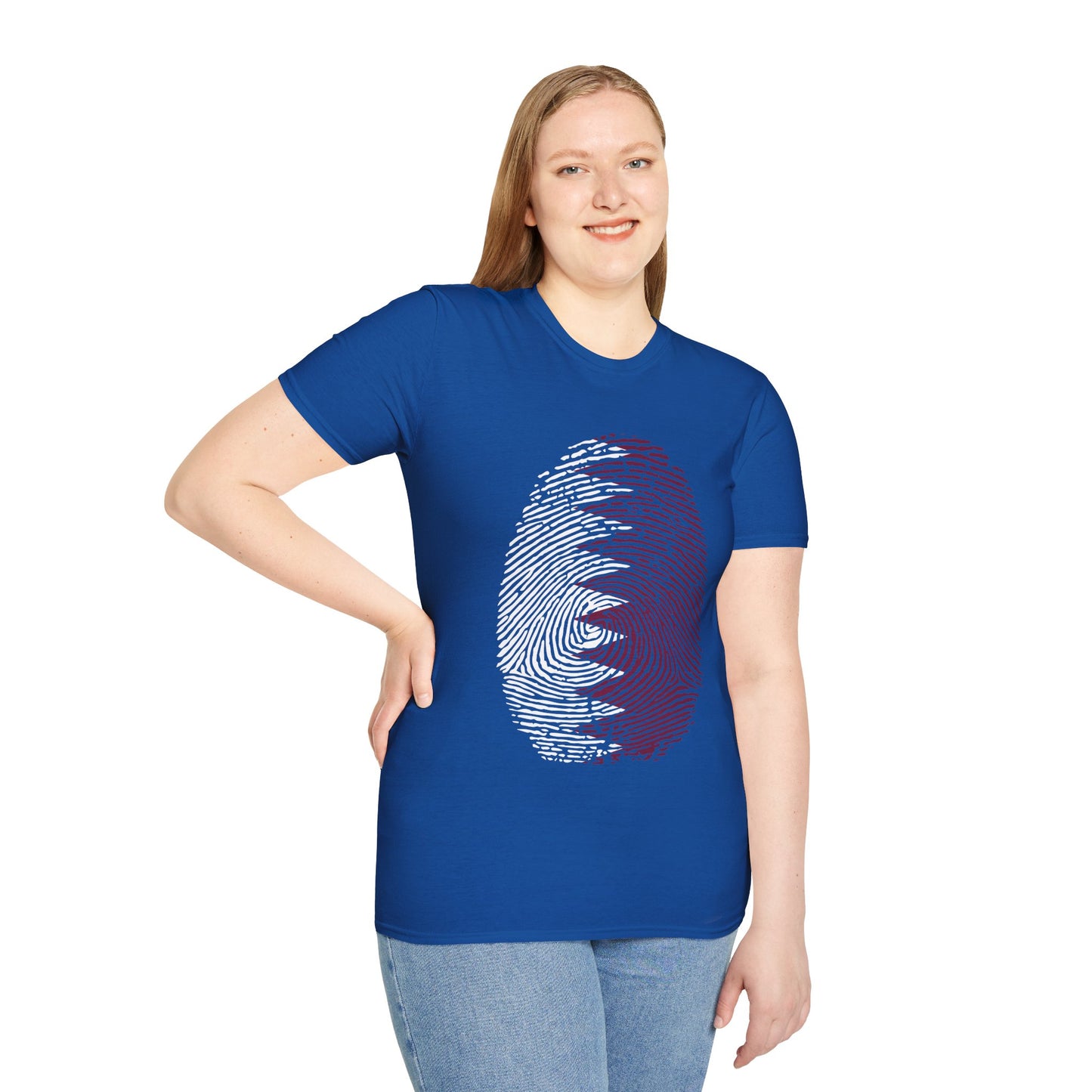 QATAR Fingerprint flag Soccer World Cup Fan T-Shirt (WOMEN)
