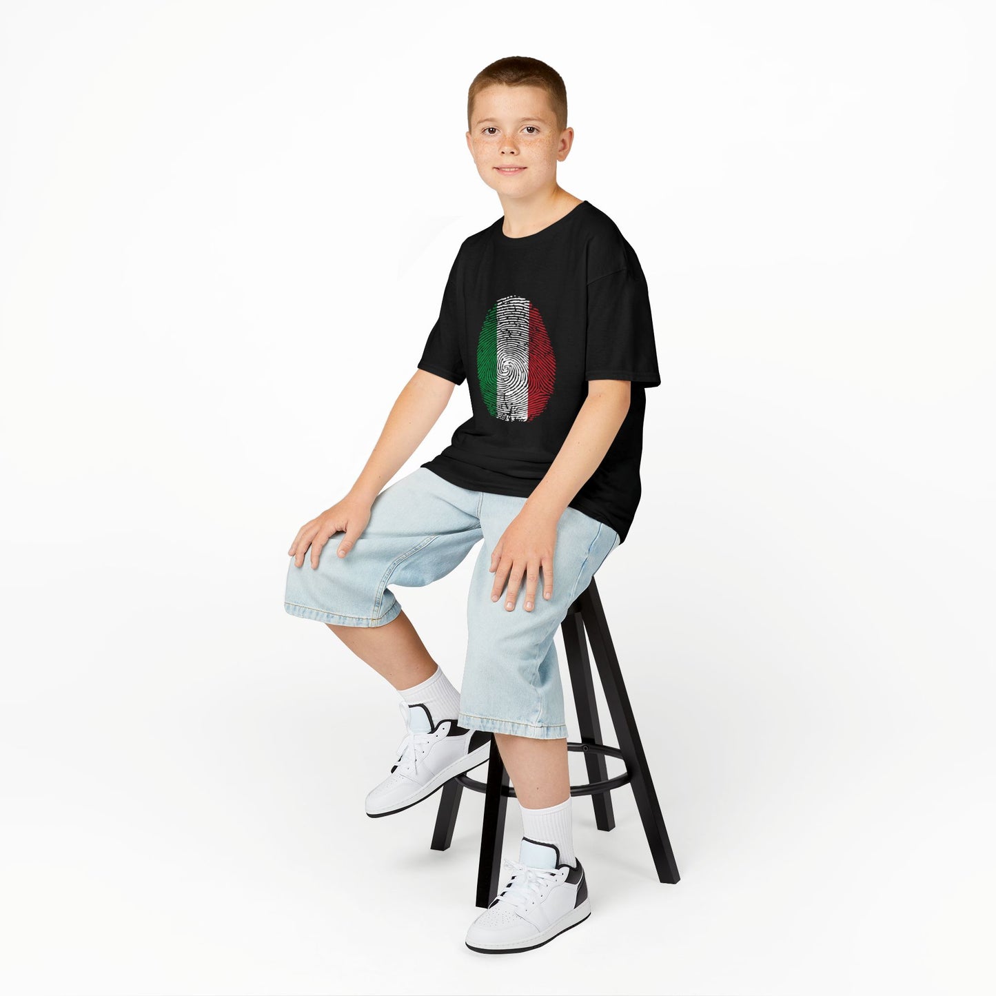 ITALY Fingerprint flag Soccer World Cup Fan T-Shirt (KIDS - UNISEX)