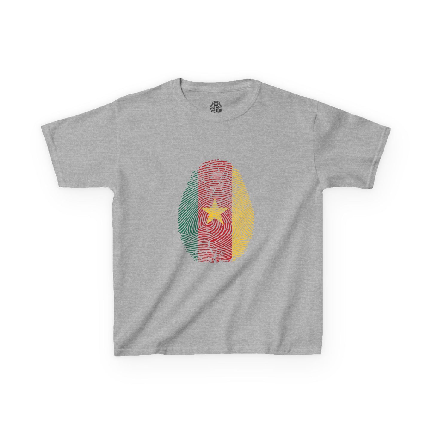 CAMEROON Fingerprint flag Soccer World Cup Fan T-Shirt (KIDS - UNISEX)