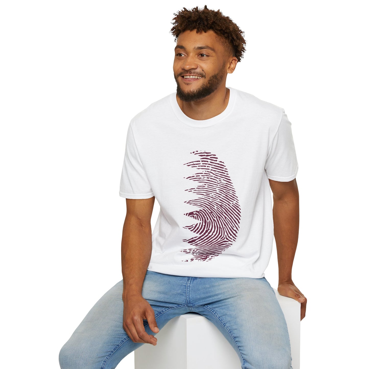 QATAR Fingerprint flag Soccer World Cup Fan T-Shirt (MEN)