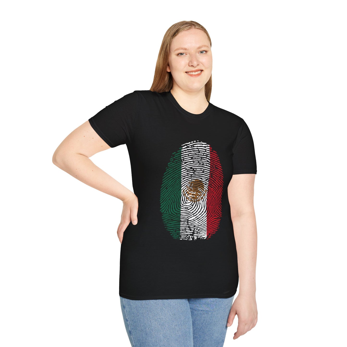 MEXICO Fingerprint flag Soccer World Cup Fan T-Shirt (WOMEN)