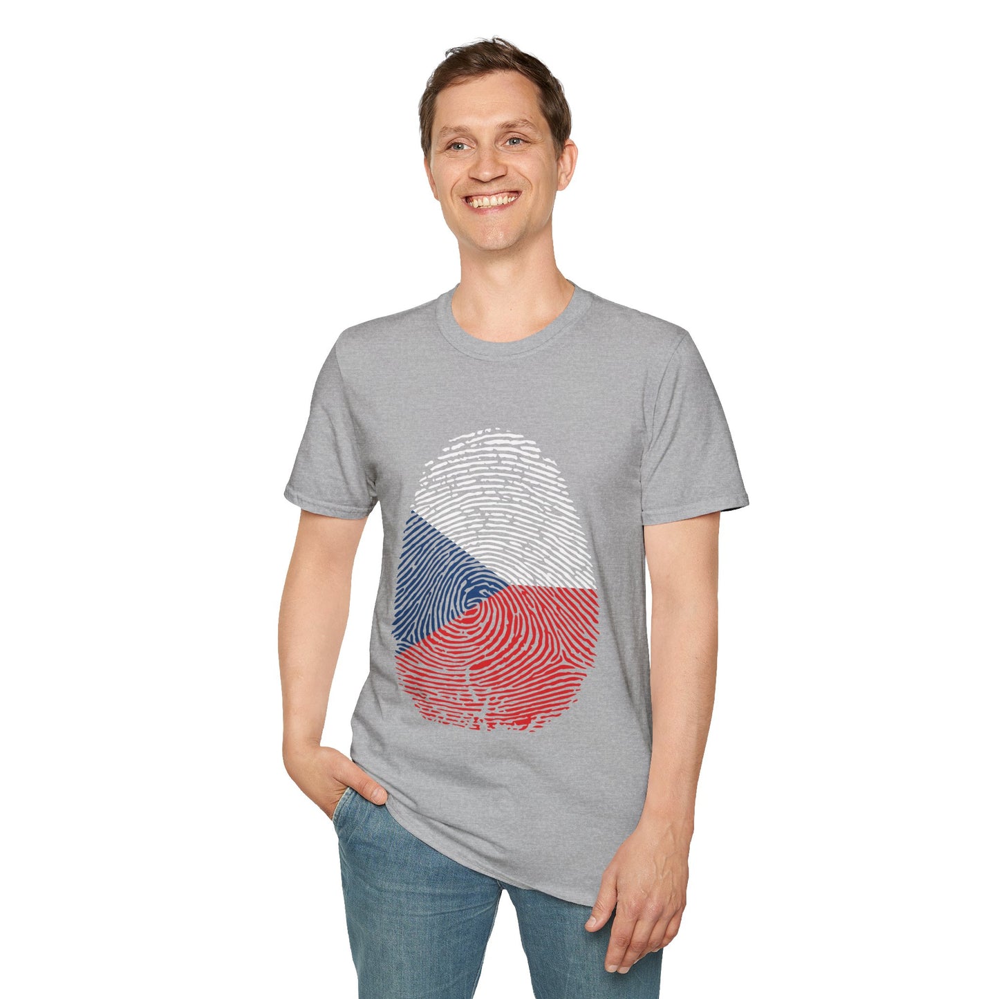 CZECHIA Fingerprint flag Soccer World Cup Fan T-Shirt (MEN)