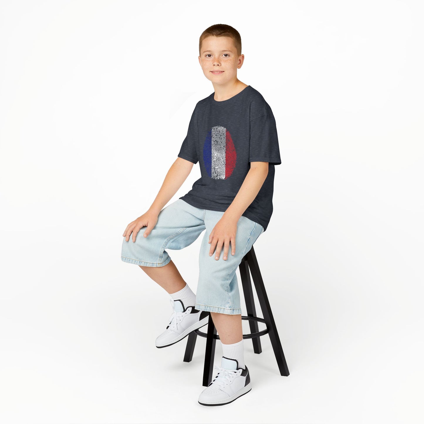 FRANCE Fingerprint flag Soccer World Cup Fan T-Shirt (KIDS - UNISEX)