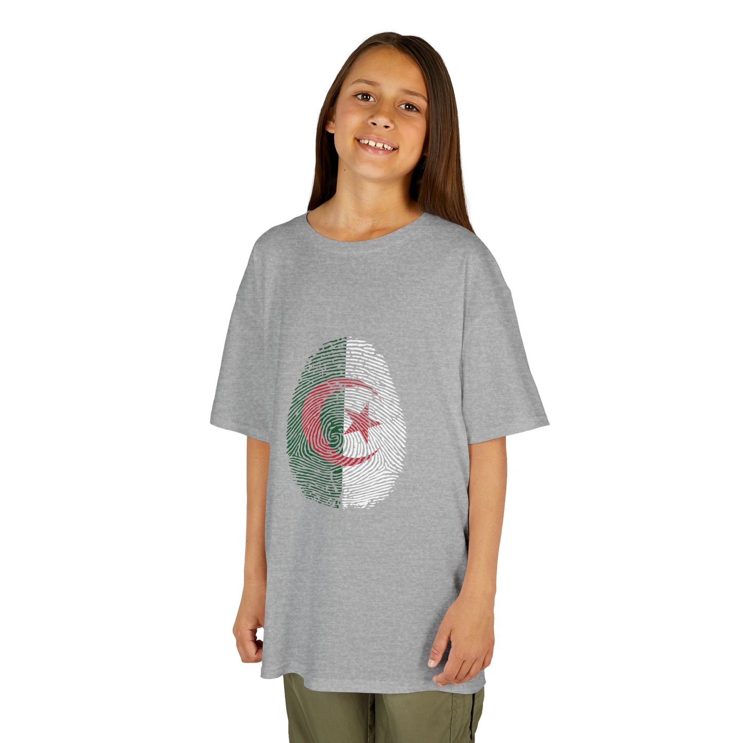 ALGERIA Fingerprint flag Soccer World Cup Fan T-Shirt (KIDS - UNISEX)