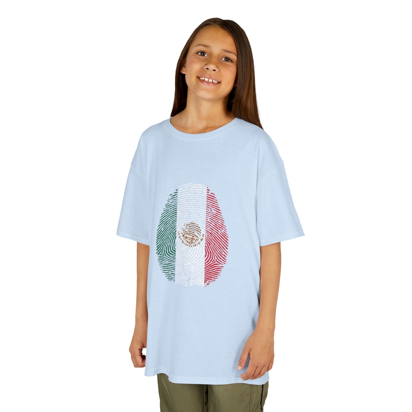 MEXICO Fingerprint flag Soccer World Cup Fan T-Shirt (KIDS - UNISEX)