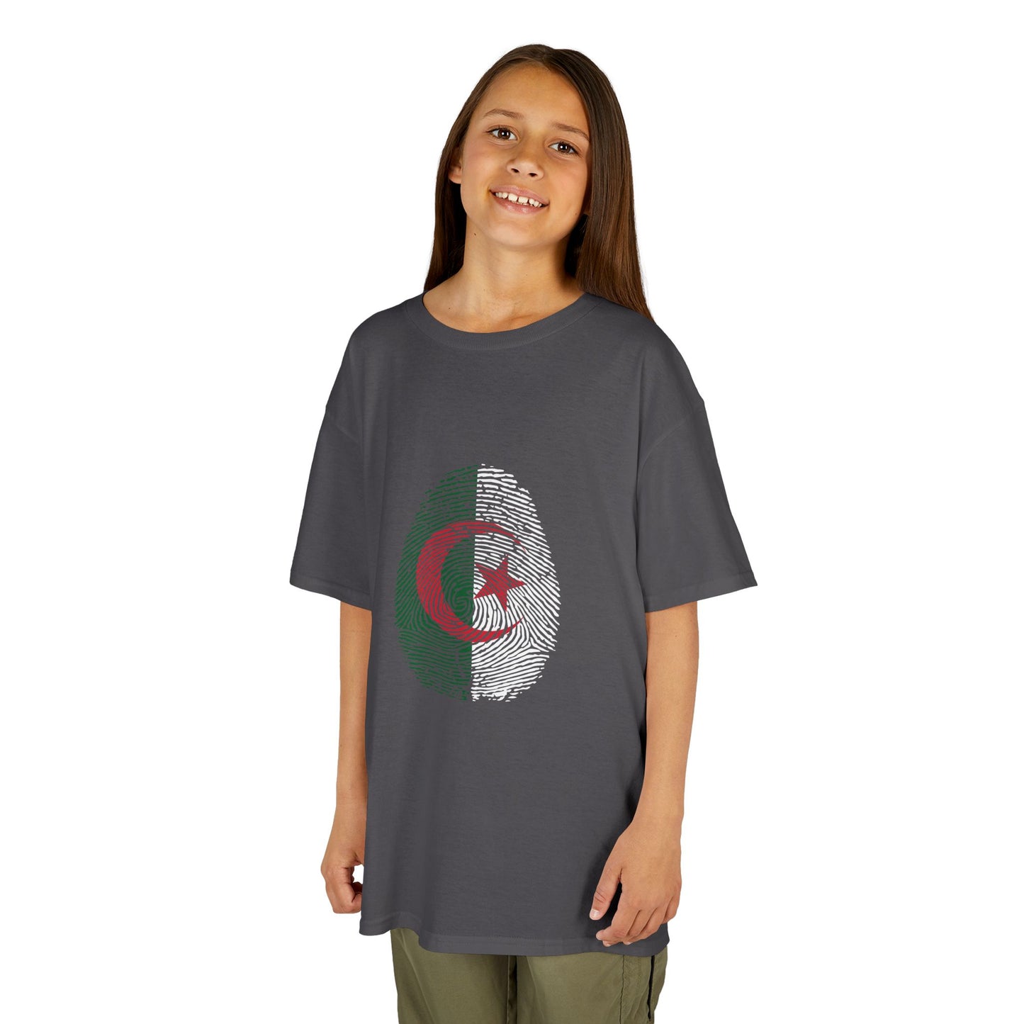 ALGERIA Fingerprint flag Soccer World Cup Fan T-Shirt (KIDS - UNISEX)