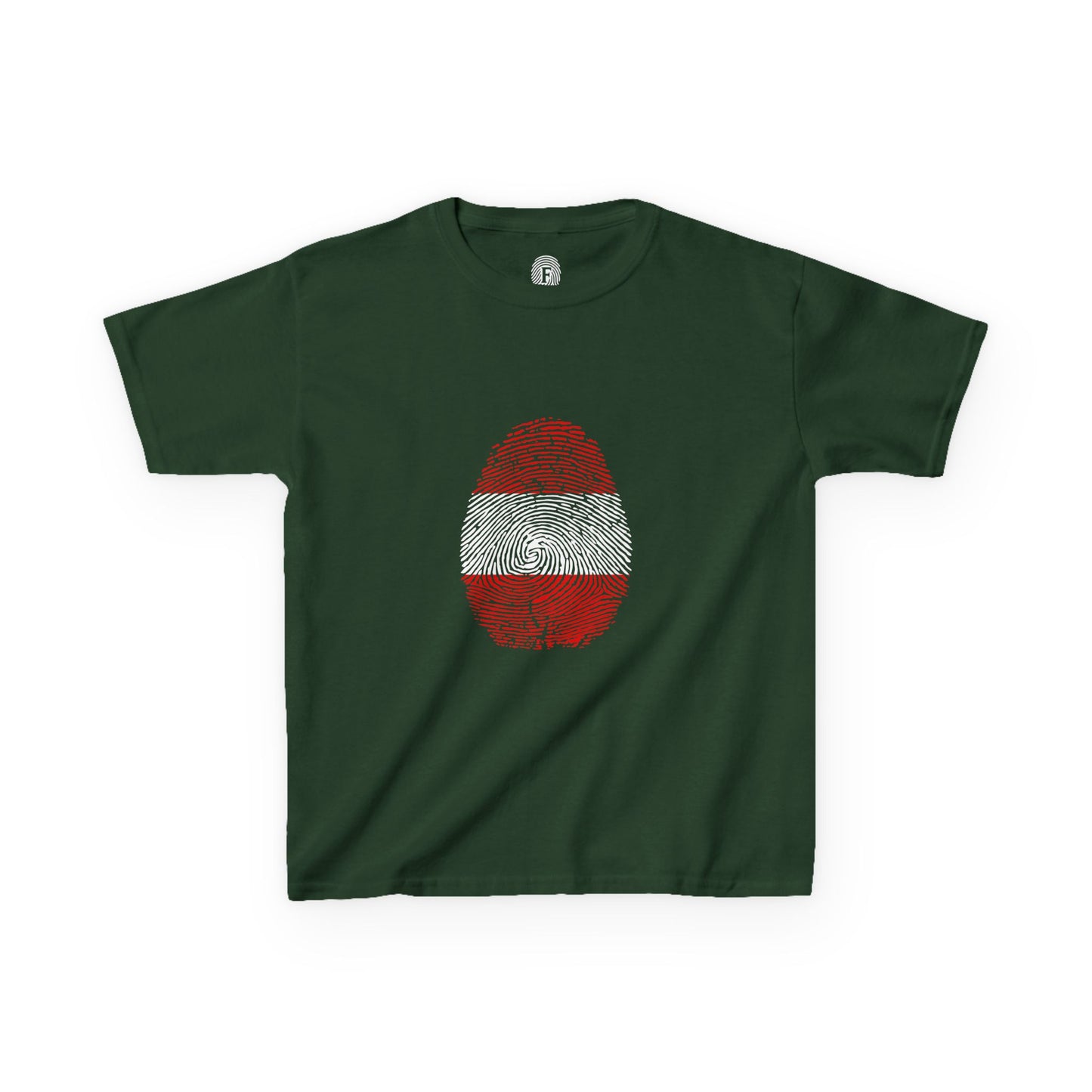 AUSTRIA Fingerprint flag Soccer World Cup Fan T-Shirt (KIDS - UNISEX)