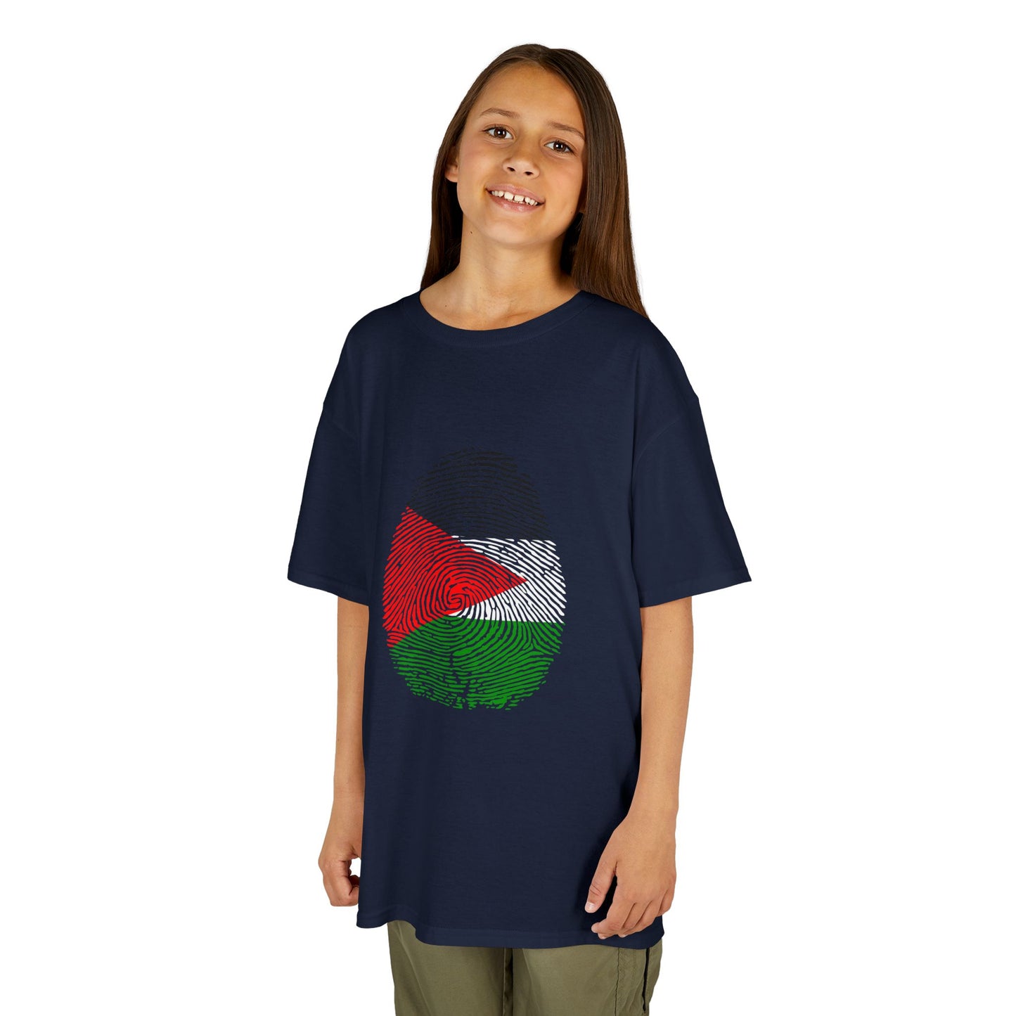 PALESTINE Fingerprint flag Soccer World Cup Fan T-Shirt (KIDS - UNISEX)