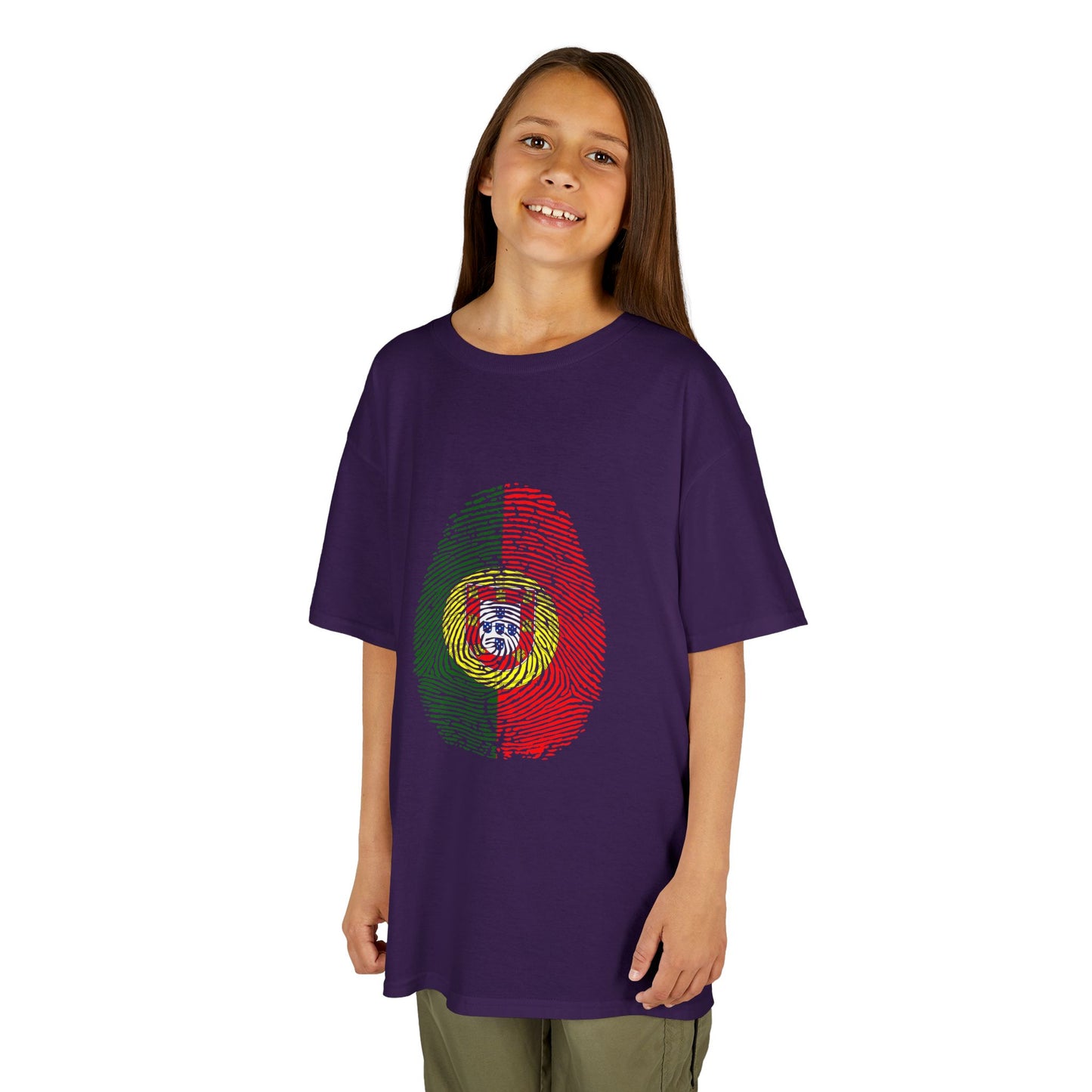 PORTUGAL Fingerprint flag Soccer World Cup Fan T-Shirt (KIDS - UNISEX)