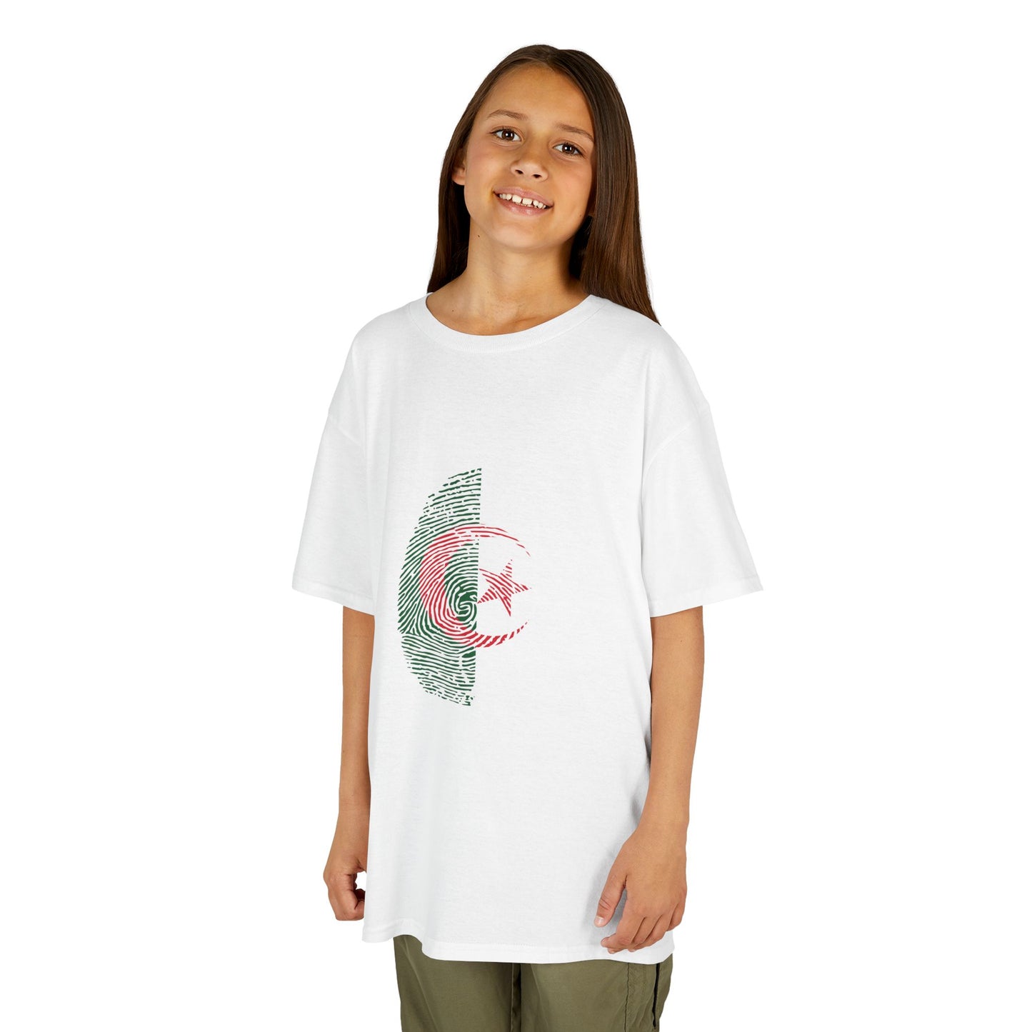 ALGERIA Fingerprint flag Soccer World Cup Fan T-Shirt (KIDS - UNISEX)