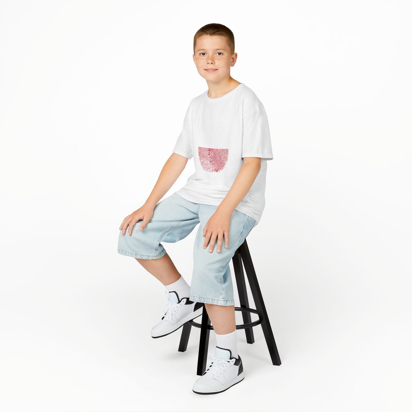 POLAND Fingerprint flag Soccer World Cup Fan T-Shirt (KIDS - UNISEX)
