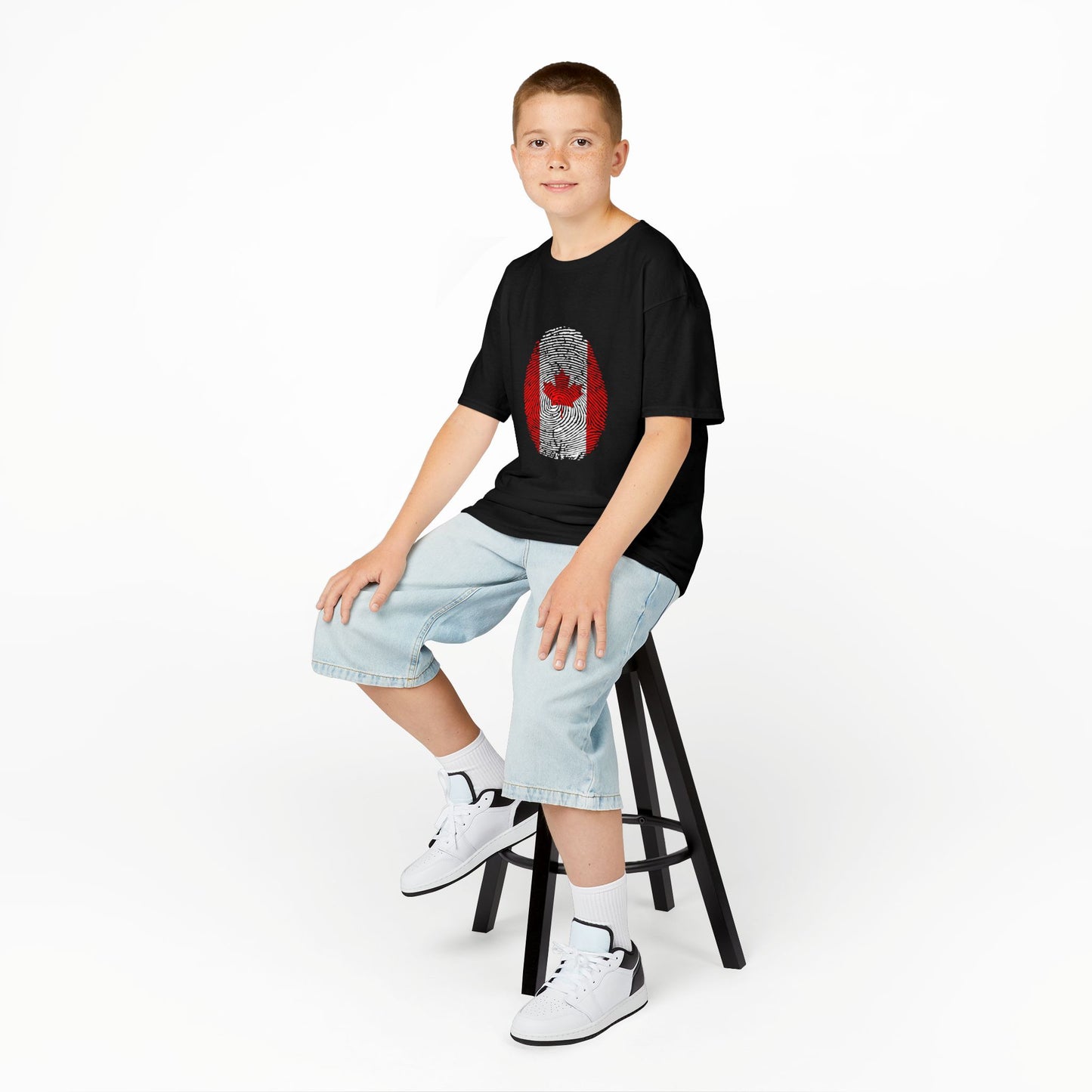 CANADA Fingerprint flag Soccer World Cup Fan T-Shirt (KIDS - UNISEX)
