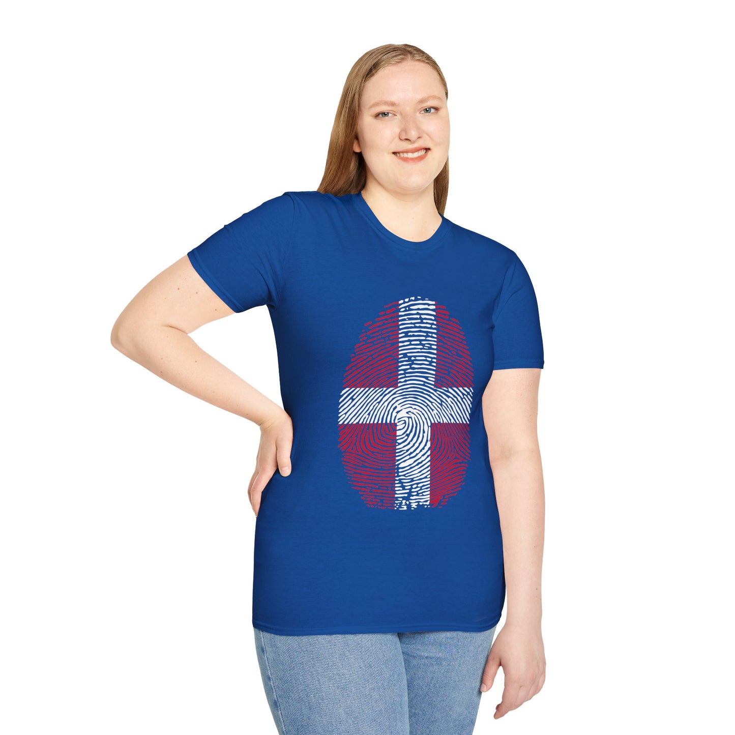 DENMARK Fingerprint flag Soccer World Cup Fan T-Shirt (WOMEN)