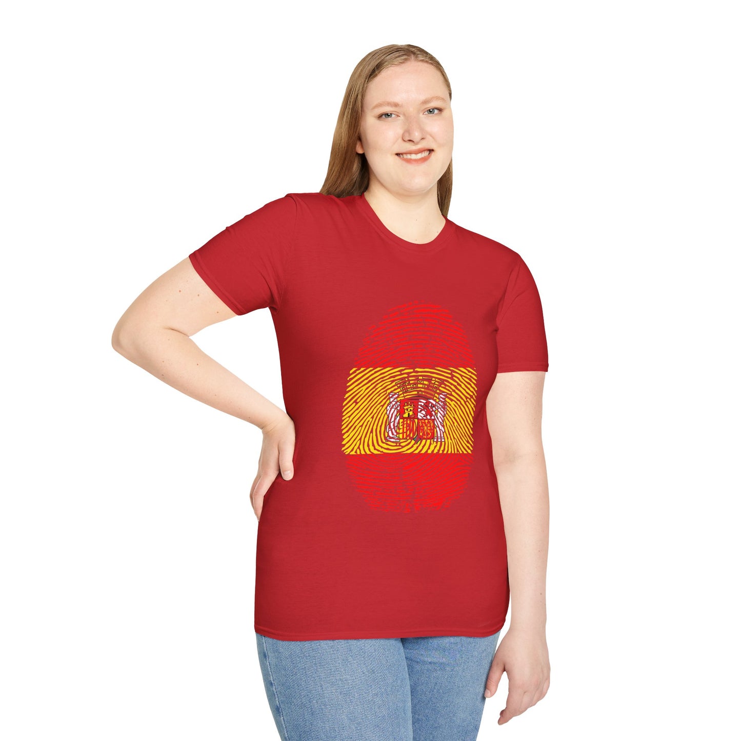 SPAIN Fingerprint flag Soccer World Cup Fan T-Shirt (WOMEN)