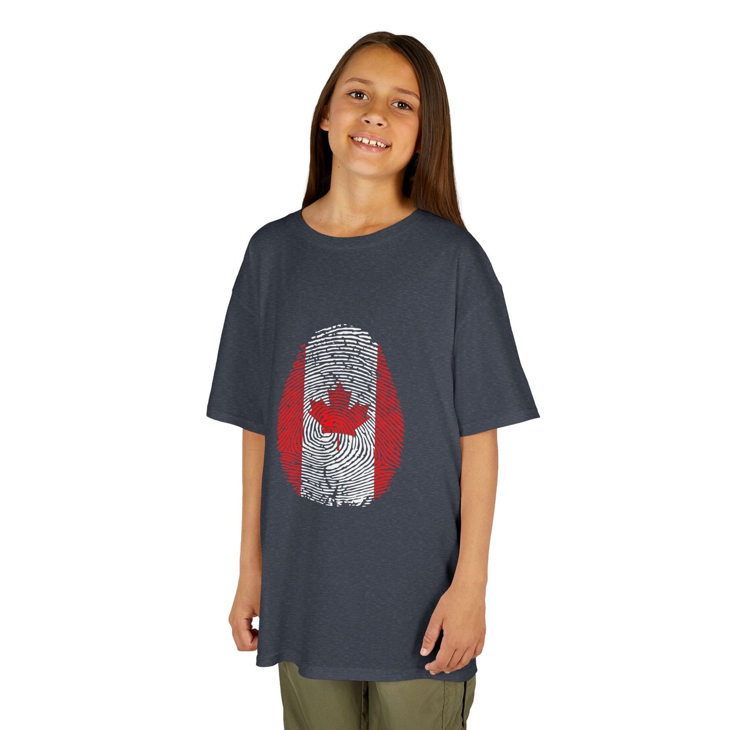 CANADA Fingerprint flag Soccer World Cup Fan T-Shirt (KIDS - UNISEX)