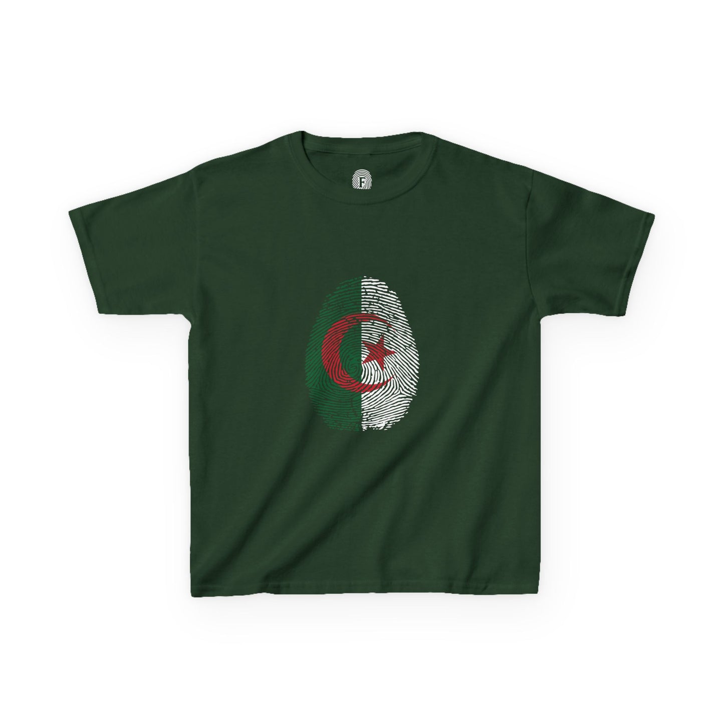 ALGERIA Fingerprint flag Soccer World Cup Fan T-Shirt (KIDS - UNISEX)