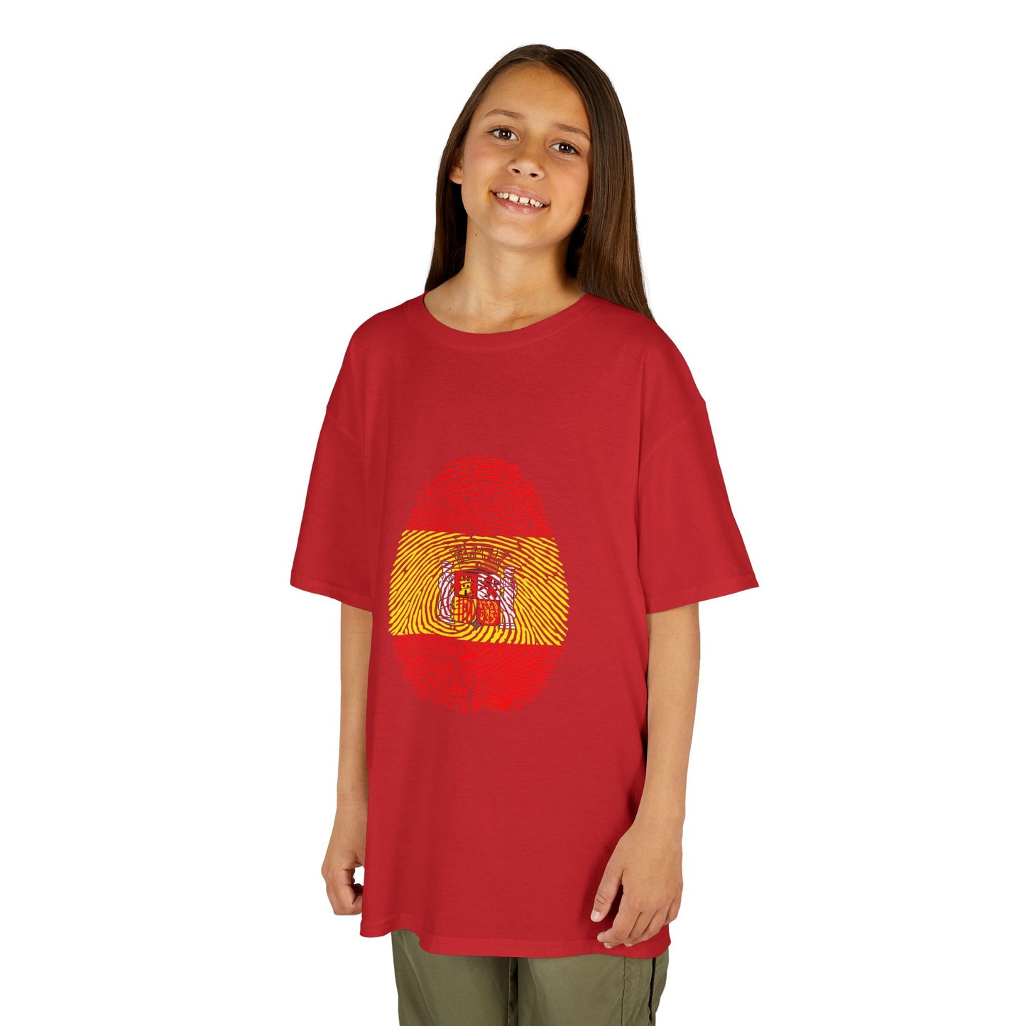 SPAIN Fingerprint flag Soccer World Cup Fan T-Shirt (KIDS - UNISEX)