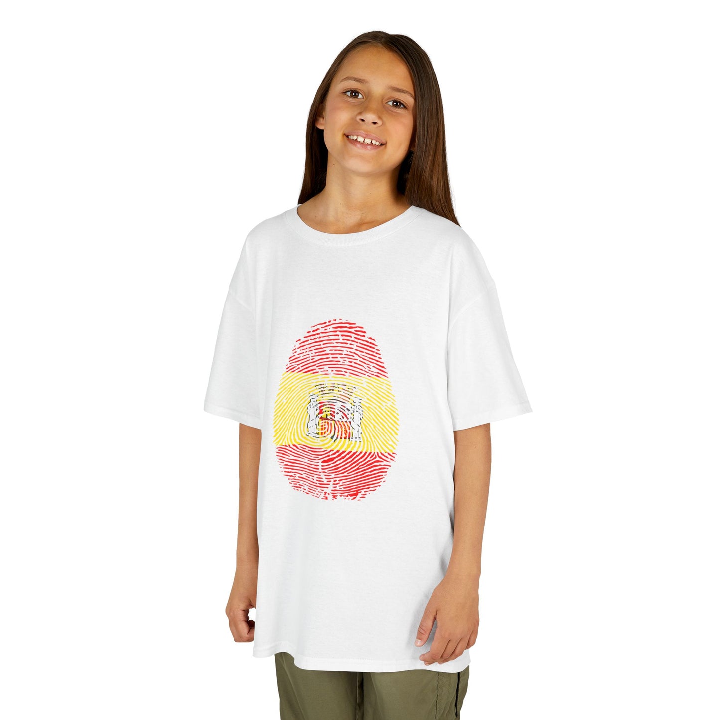 SPAIN Fingerprint flag Soccer World Cup Fan T-Shirt (KIDS - UNISEX)