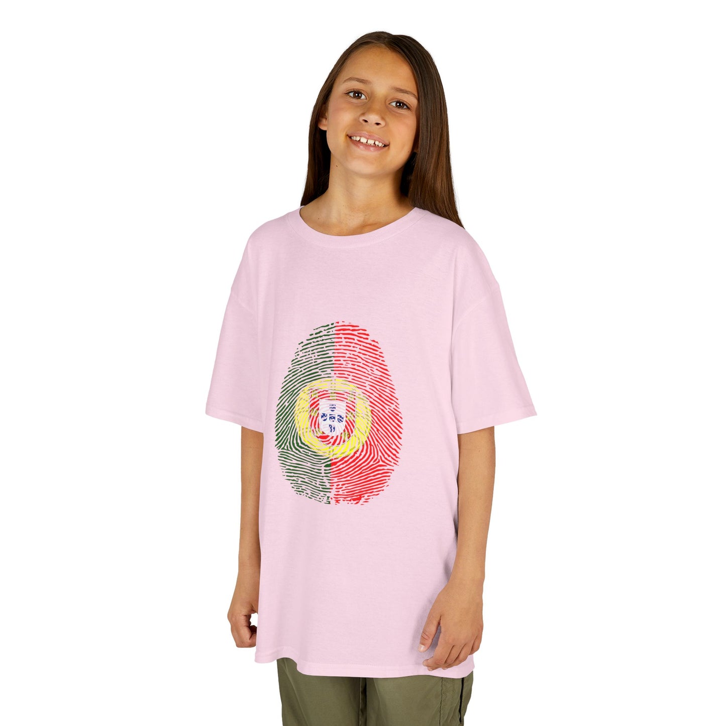 PORTUGAL Fingerprint flag Soccer World Cup Fan T-Shirt (KIDS - UNISEX)