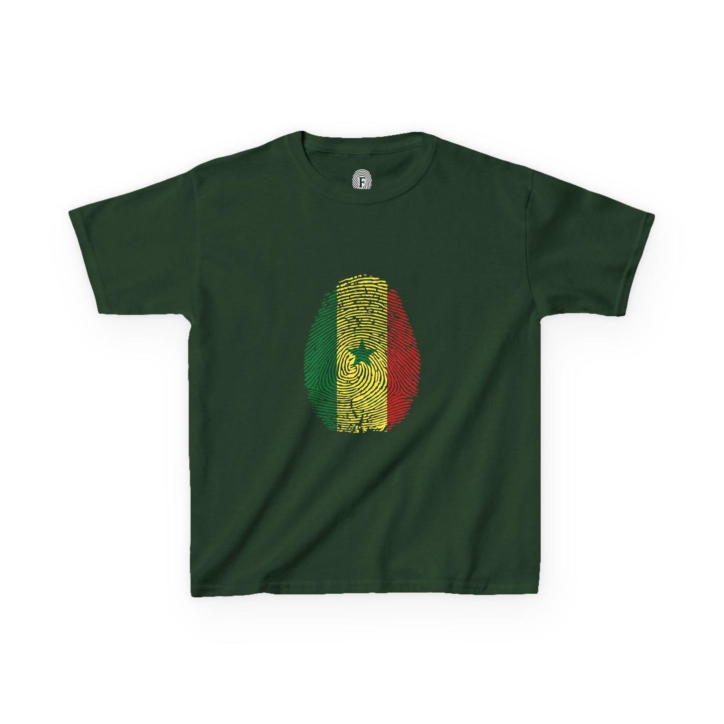SENEGAL Fingerprint flag Soccer World Cup Fan T-Shirt (KIDS - UNISEX)