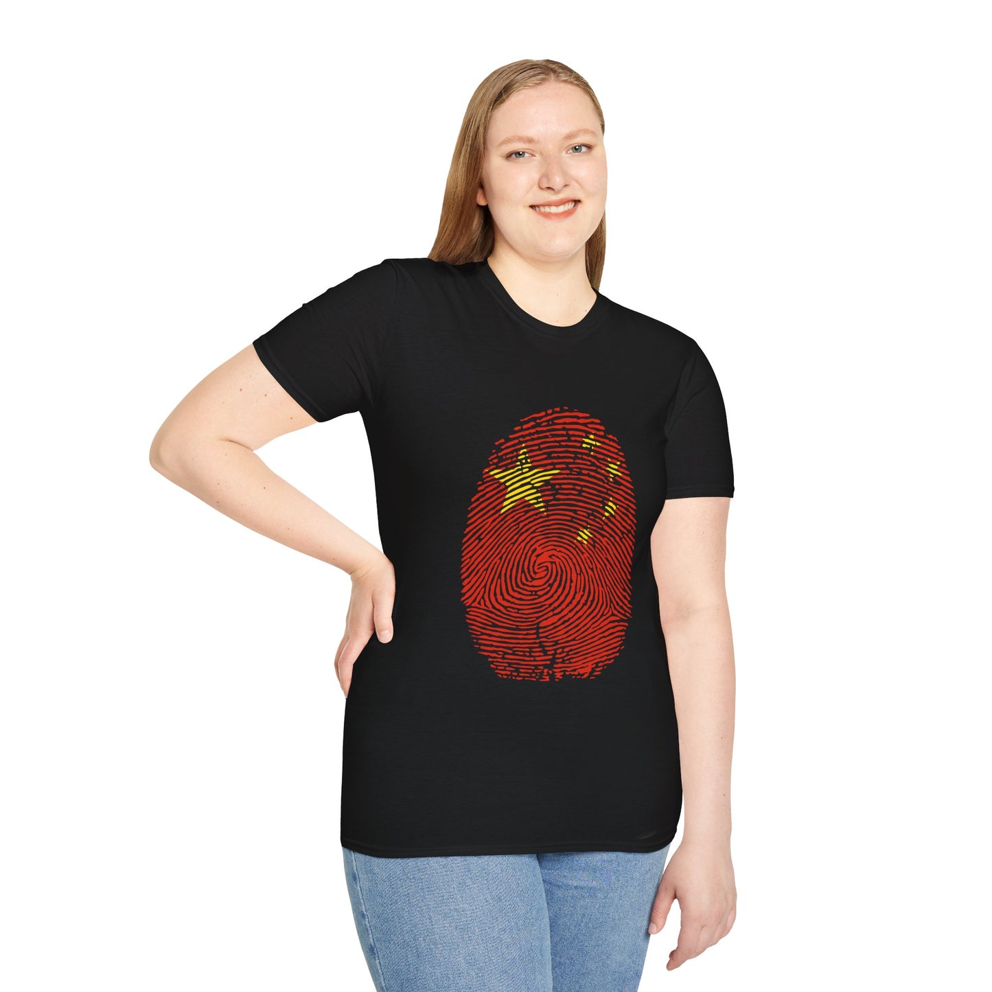 CHINA Fingerprint flag Soccer World Cup Fan T-Shirt (WOMEN)