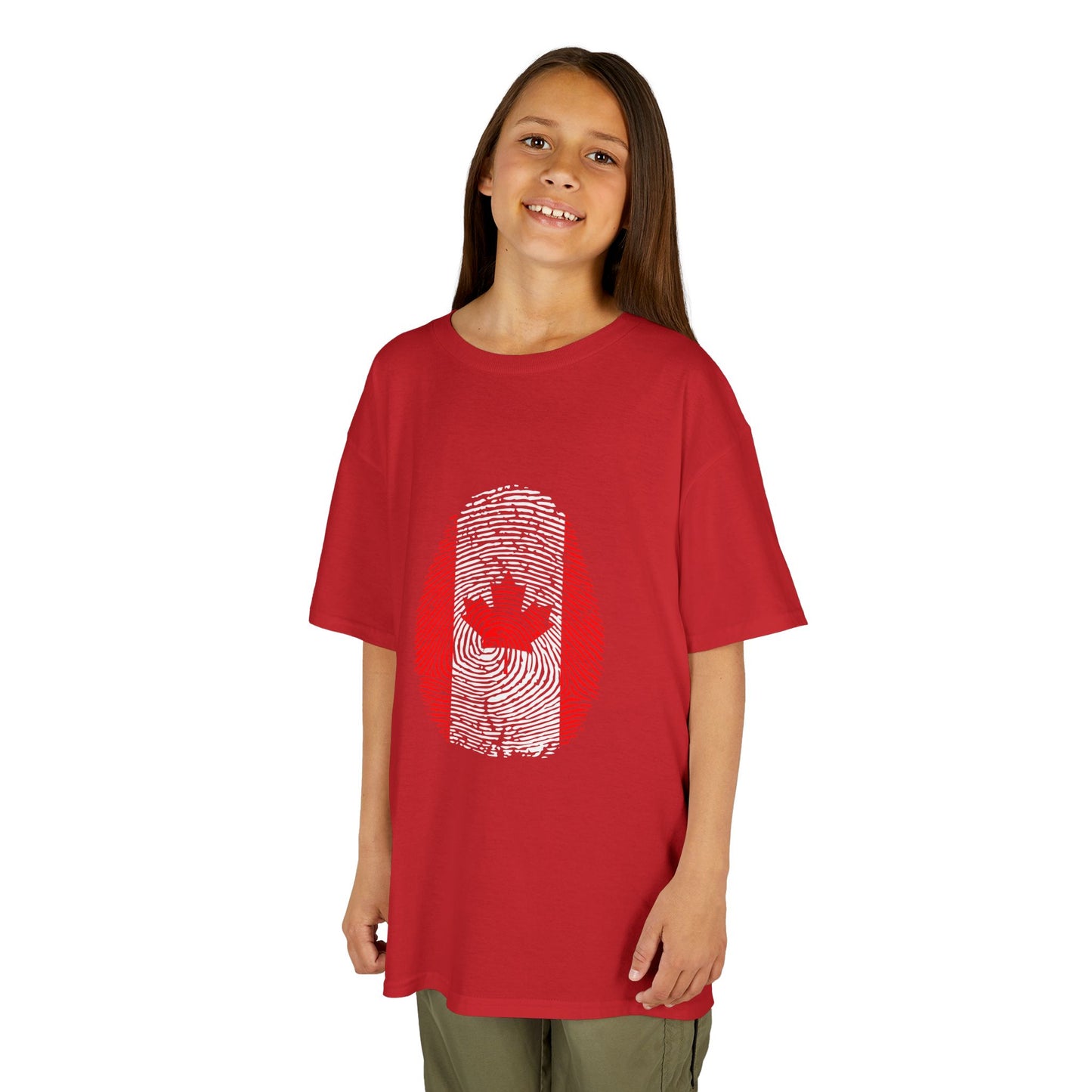 CANADA Fingerprint flag Soccer World Cup Fan T-Shirt (KIDS - UNISEX)