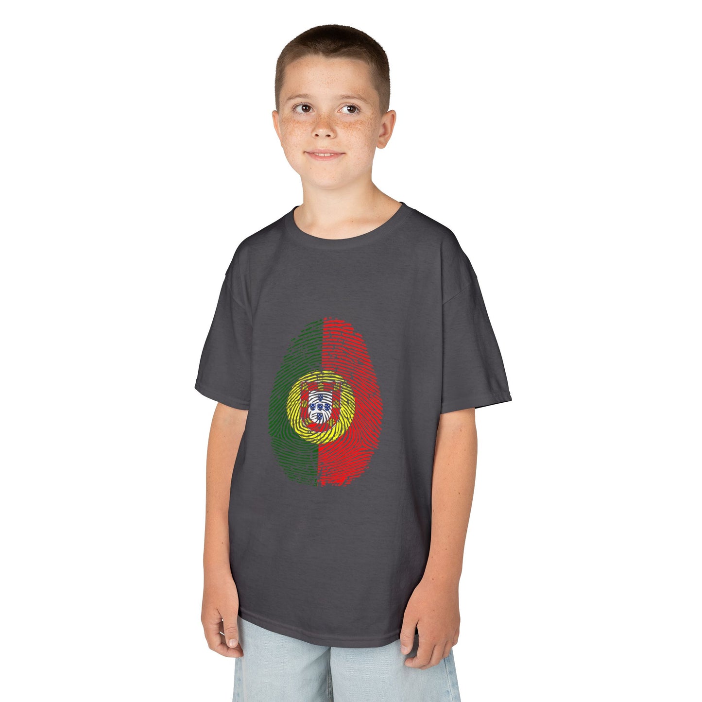 PORTUGAL Fingerprint flag Soccer World Cup Fan T-Shirt (KIDS - UNISEX)
