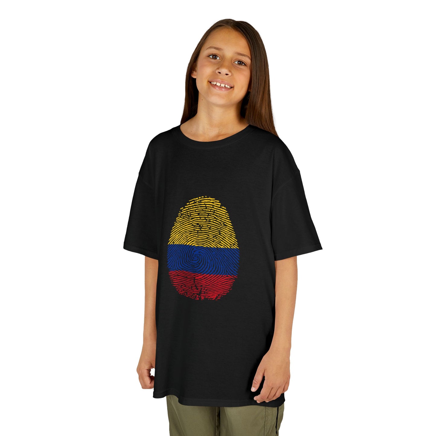 COLOMBIA Fingerprint flag Soccer World Cup Fan T-Shirt (KIDS - UNISEX)