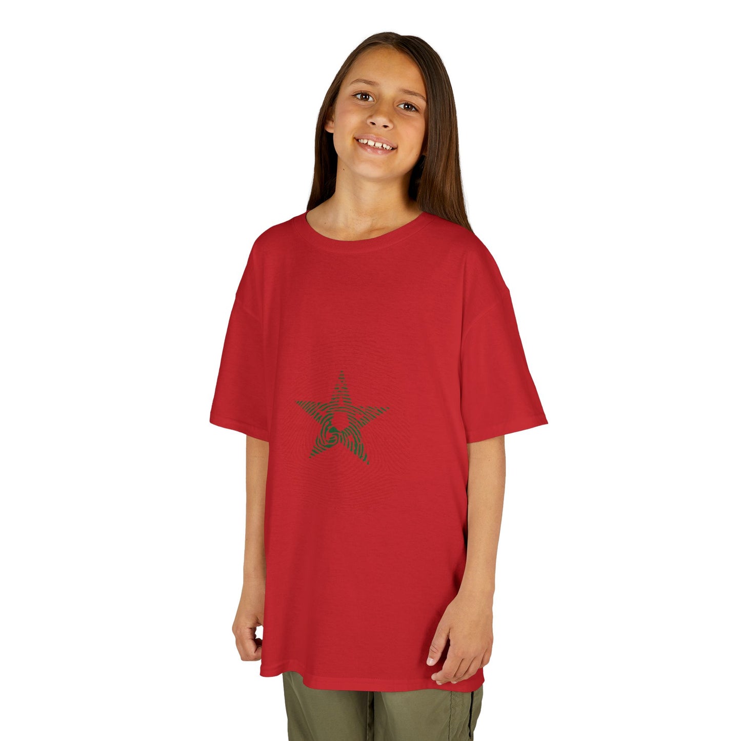 MOROCCO Fingerprint flag Soccer World Cup Fan T-Shirt (KIDS - UNISEX)