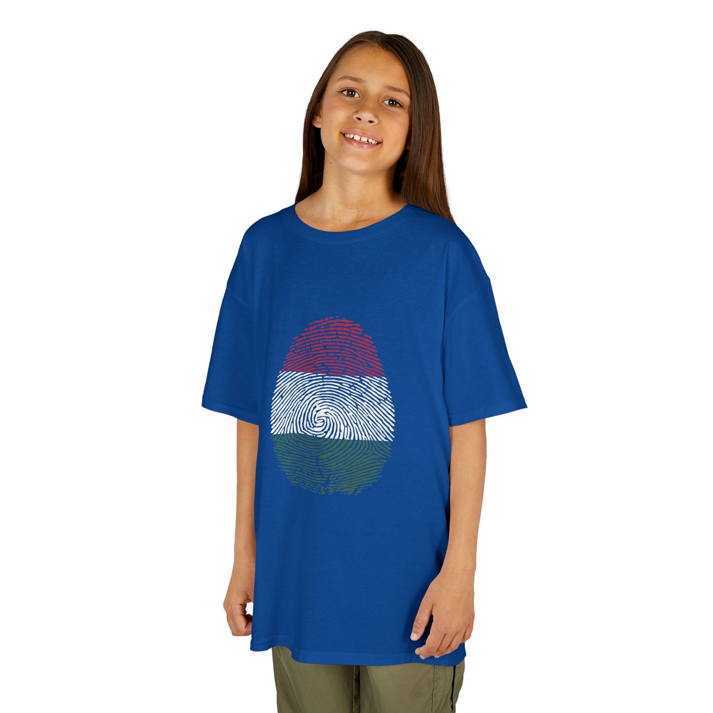 HUNGARY Fingerprint flag Soccer World Cup Fan T-Shirt (KIDS - UNISEX)